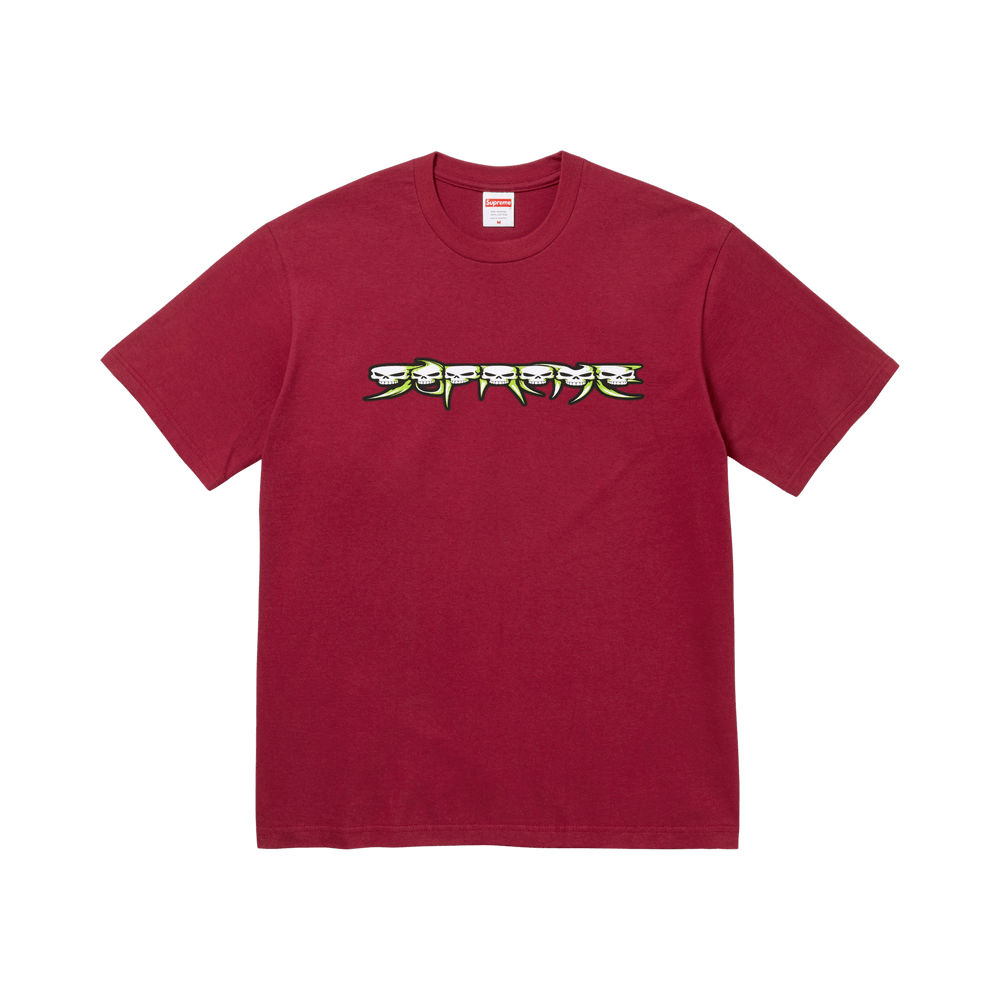 Supreme Skulls Spellout Tee 'Cardinal'
