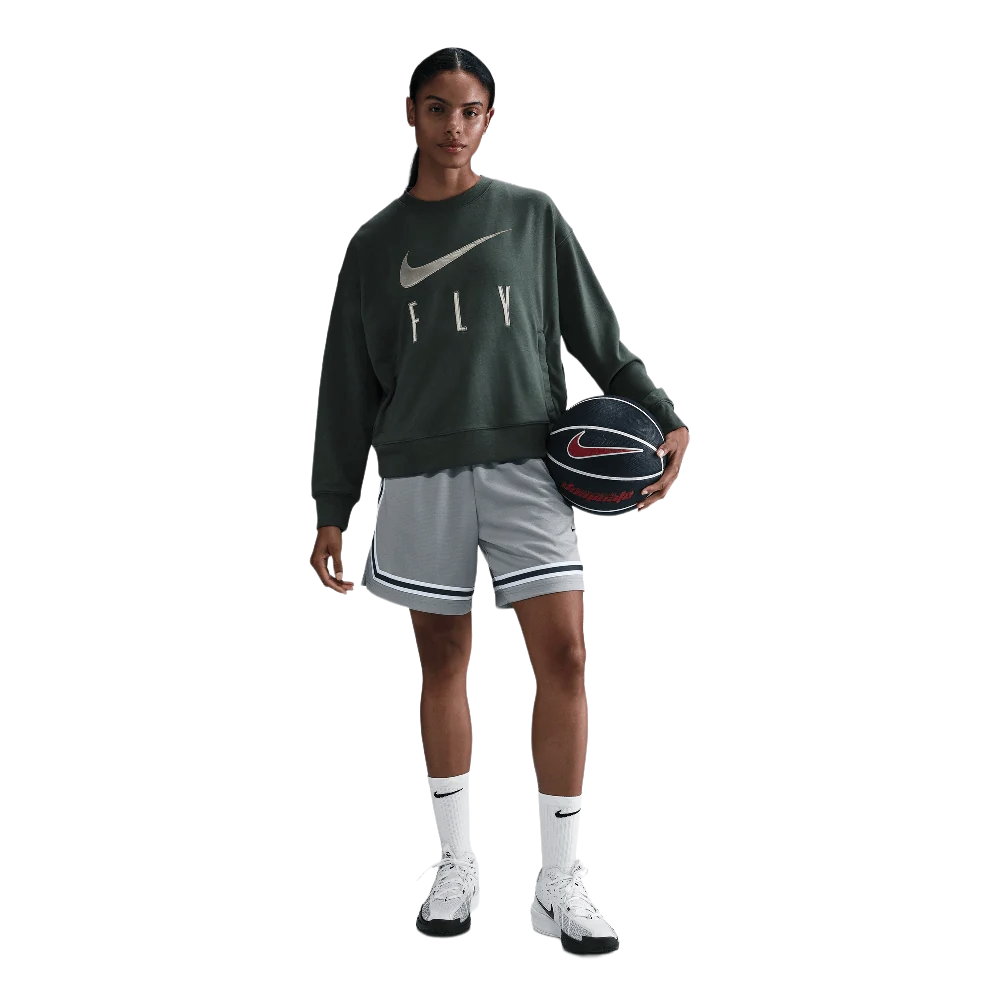 Nike Swoosh Fly Women's Dri-FIT French Terry Crew-Neck Basketball Sweatshirt Vintage Green/Jade Horizon/White