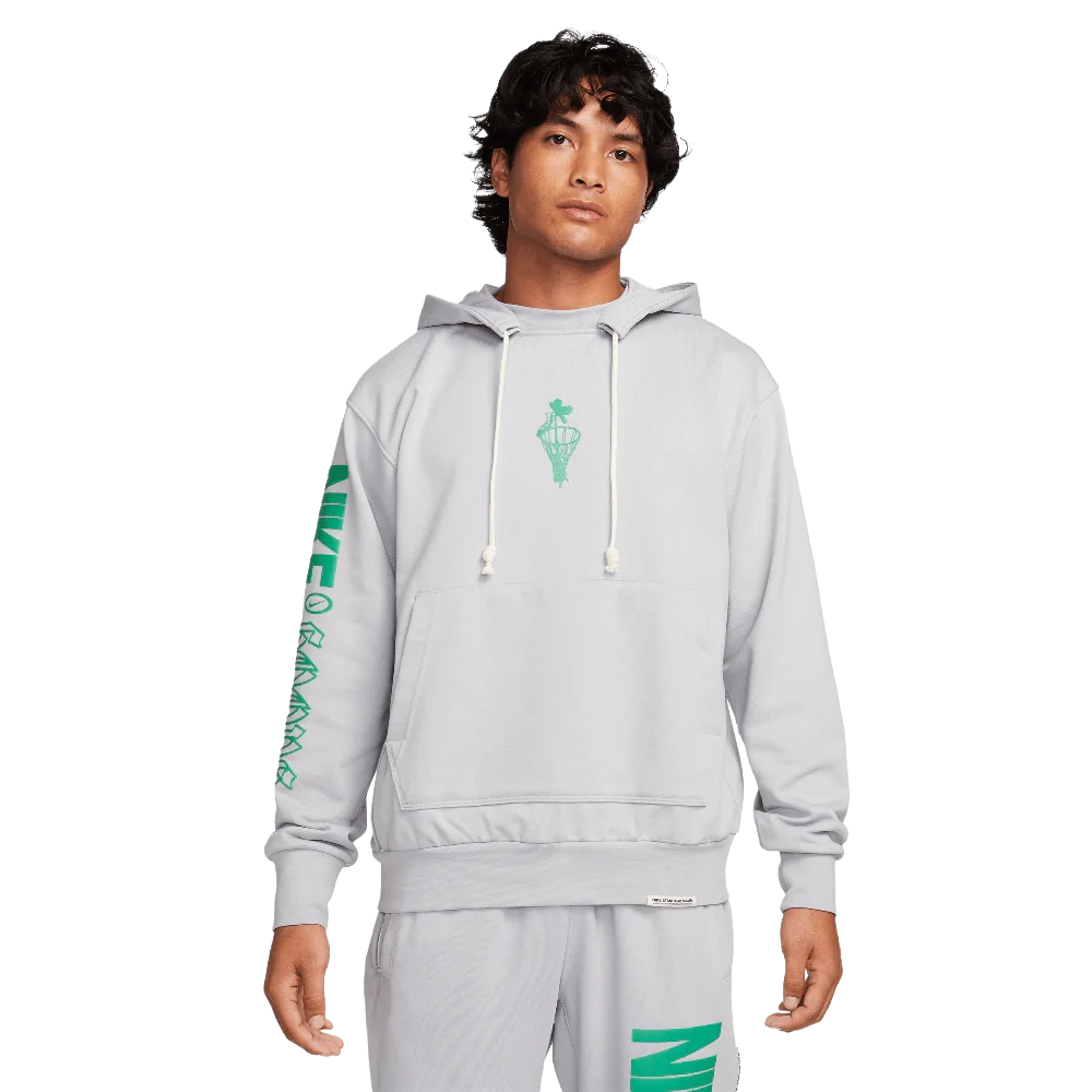 Nike Standard Issue Men's Dri-FIT Pullover Hoodie Wolf Grey/Stadium Green