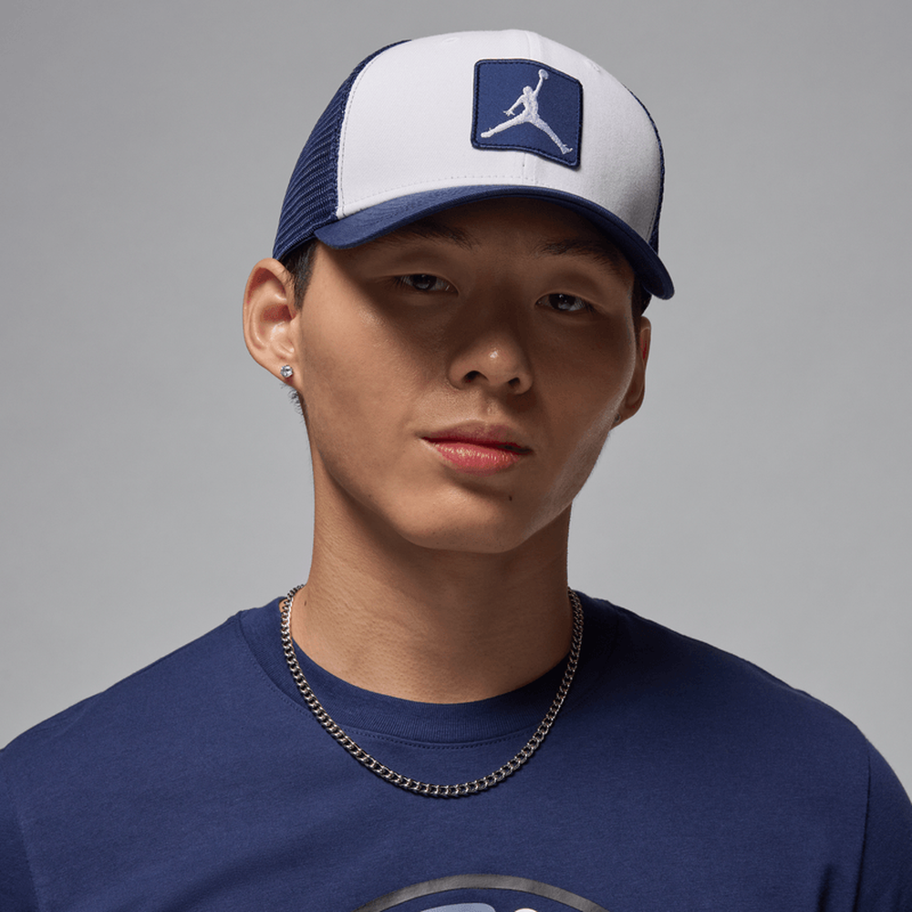 Jordan Rise Jumpman Trucker Cap White Blue