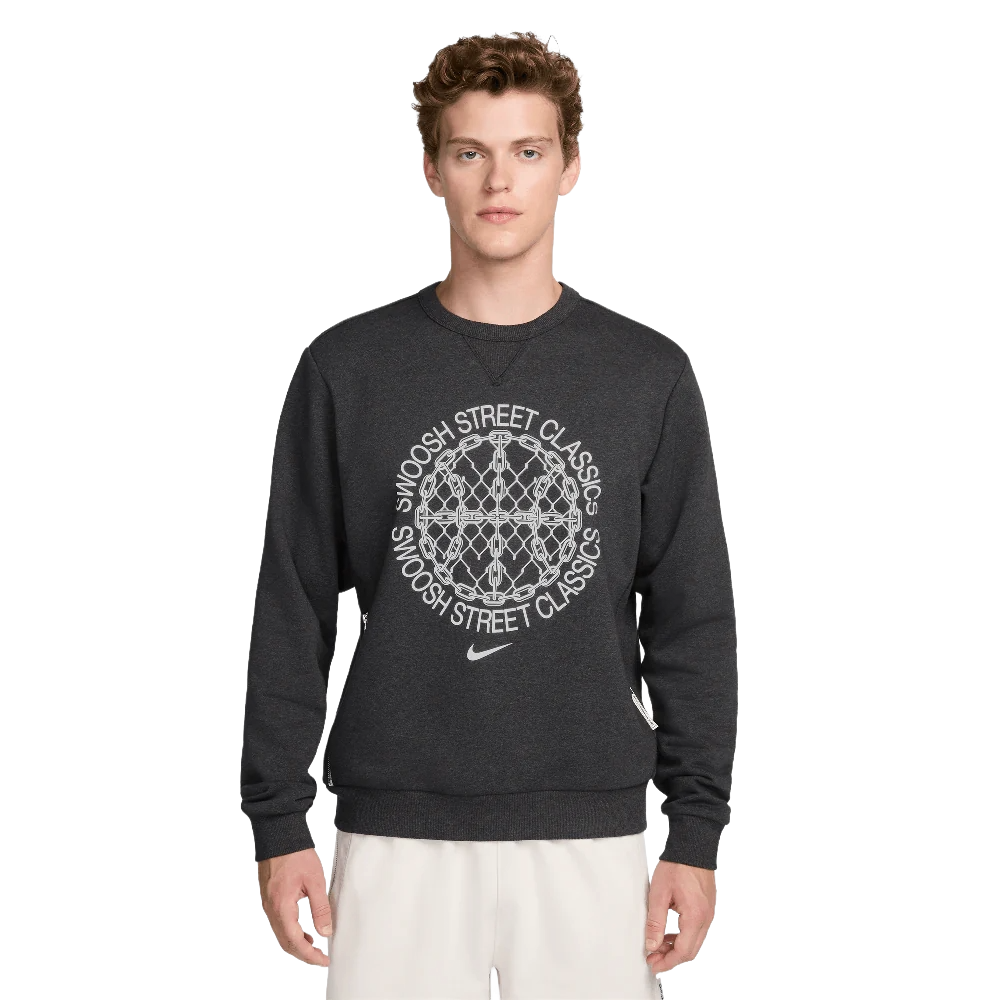 Nike Standard Issue Men's Dri-FIT Basketball Crew-Neck Sweatshirt Black/Heather/Pale Ivory
