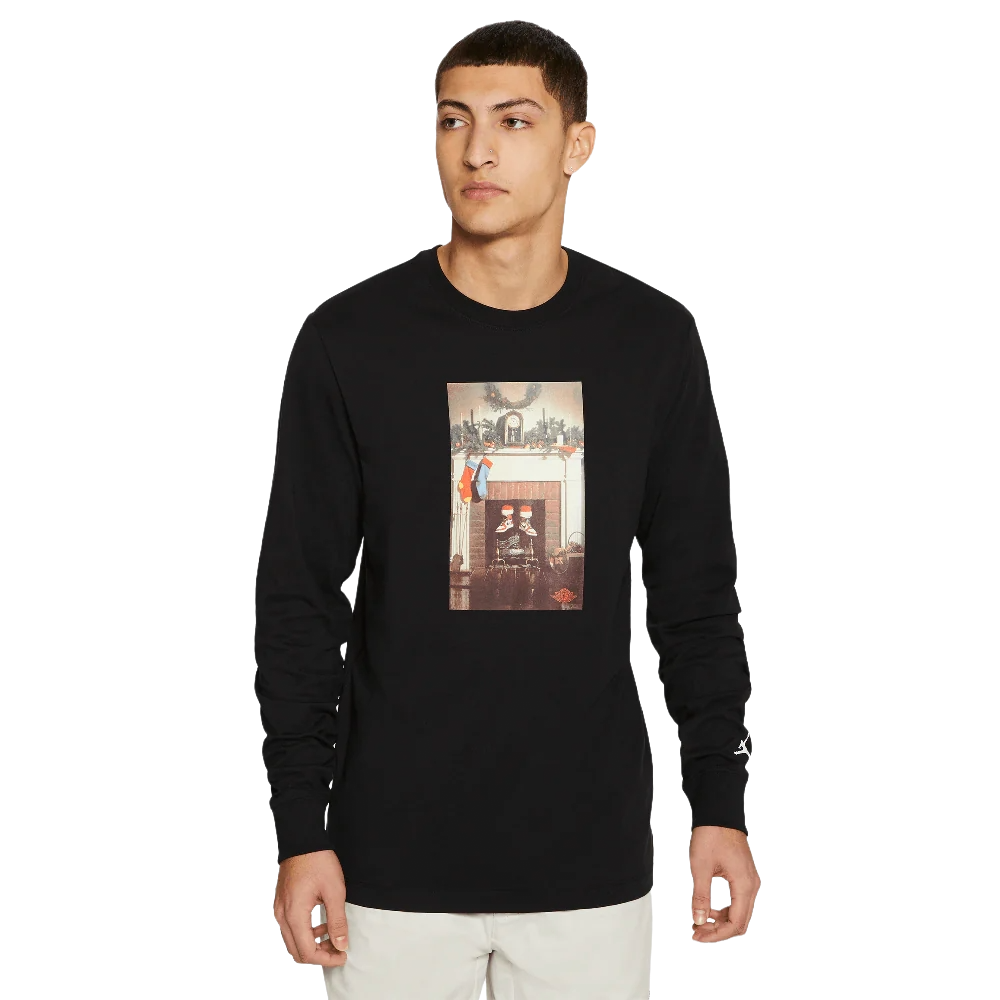 Jordan Jumpman Chimney Men's Long-Sleeve T-Shirt Black/White