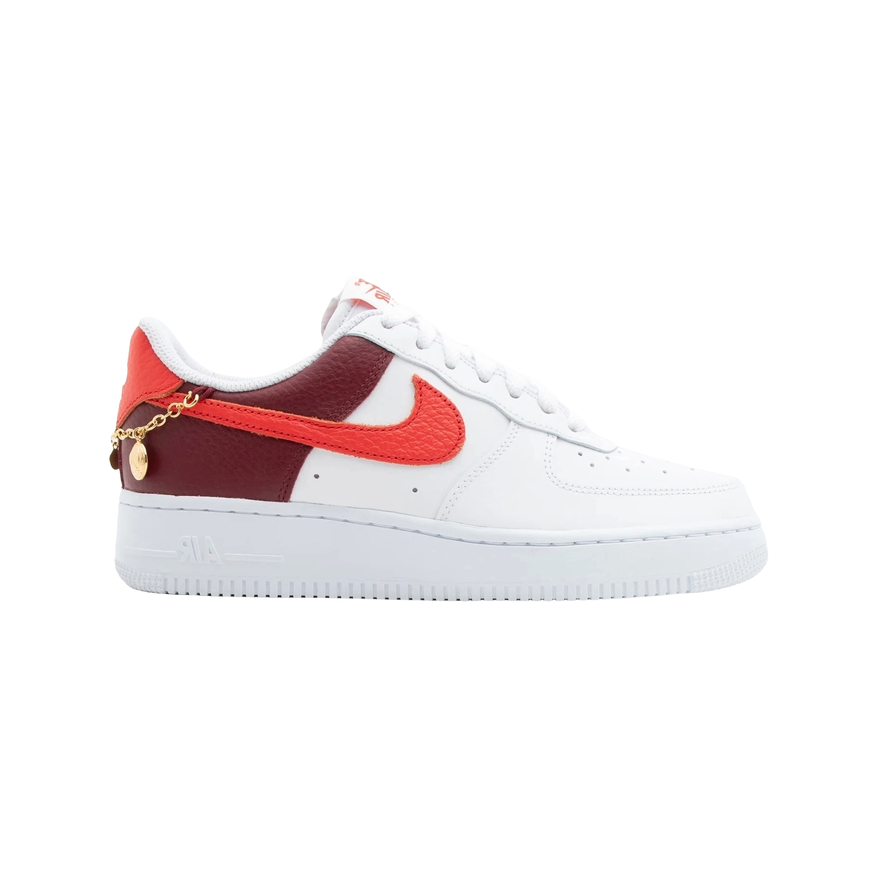 Nike Air Force 1 Low '07 White Light Crimson Gold Charm Bracelet (Women's)