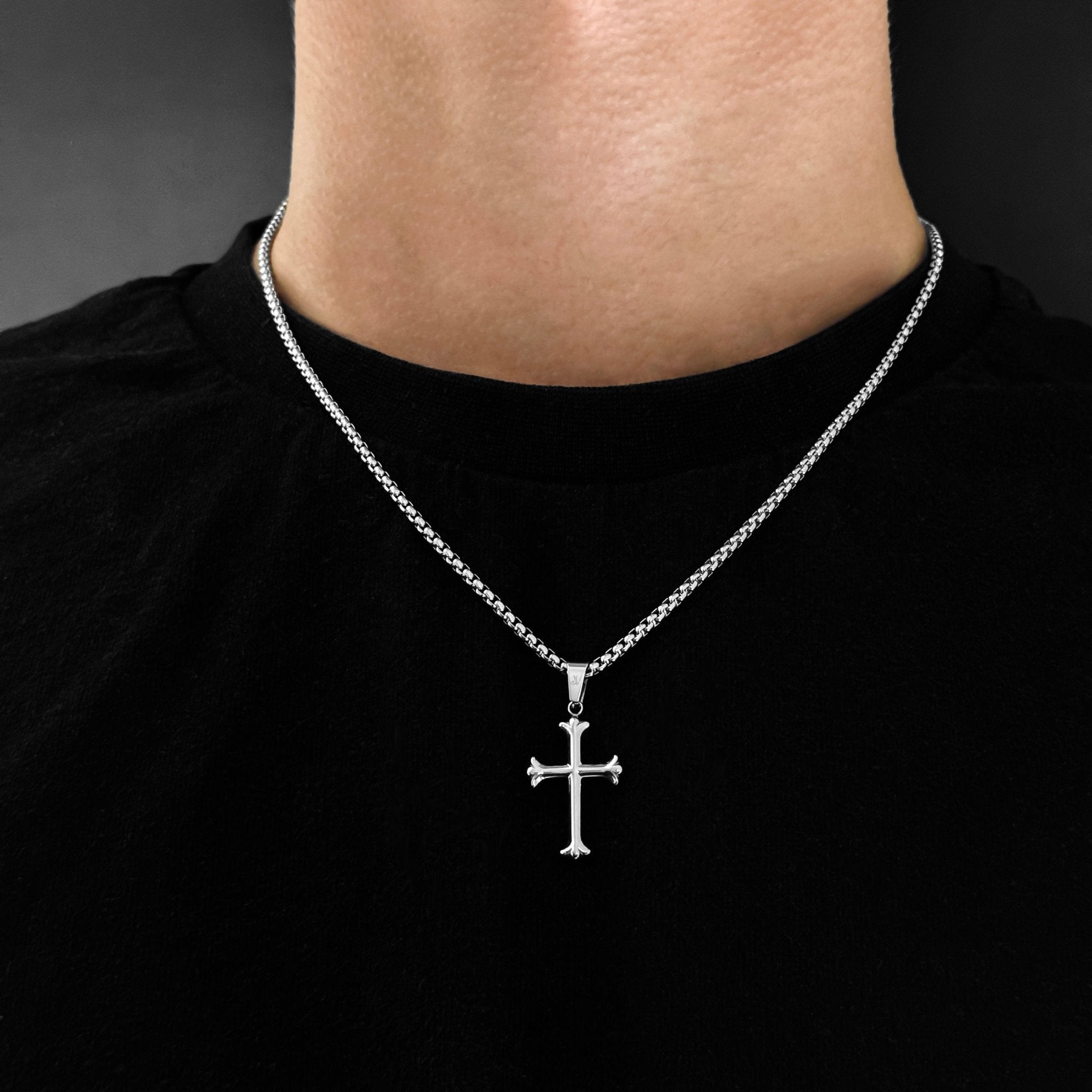 Cross Box Kette - Silber (2,5mm) - Ketten mit Anhänger - 50cm / 20'' - JVillion®