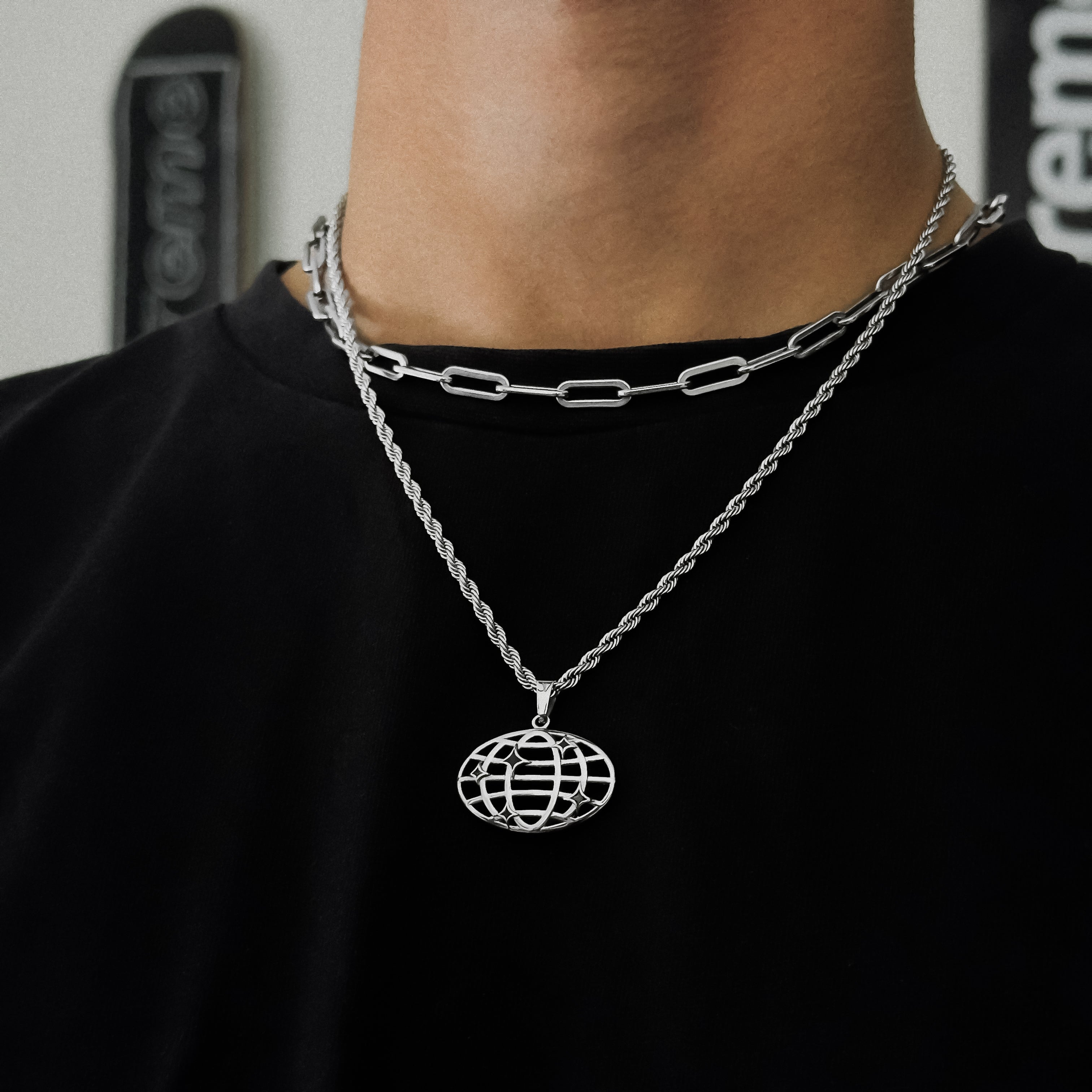 Macro Detail of World Rope Kette 3mm Stainless Steel Halskette