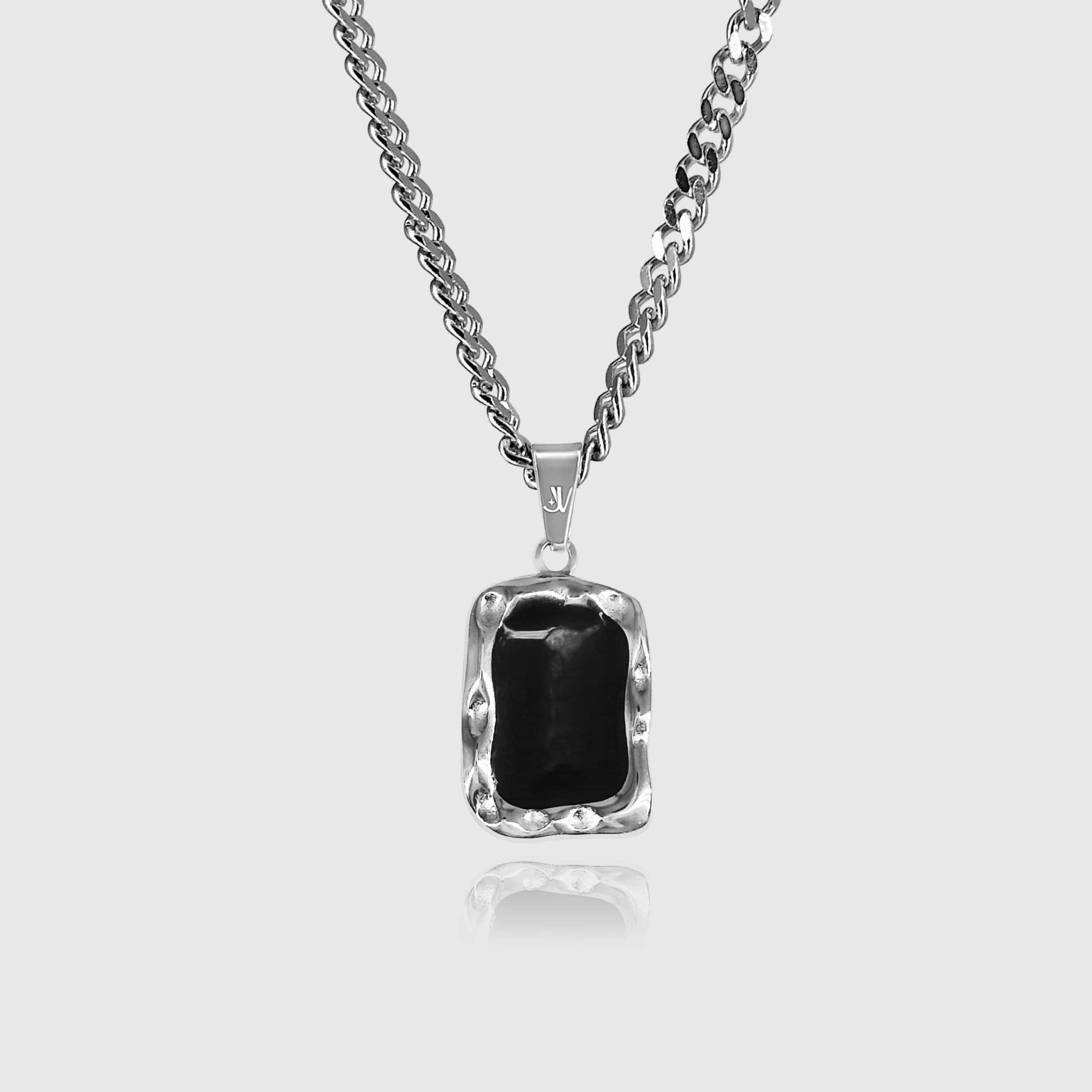 Onyx Cuban Kette - Silber (4mm) - Ketten mit Anhänger - 50cm / 20'' - JVillion®