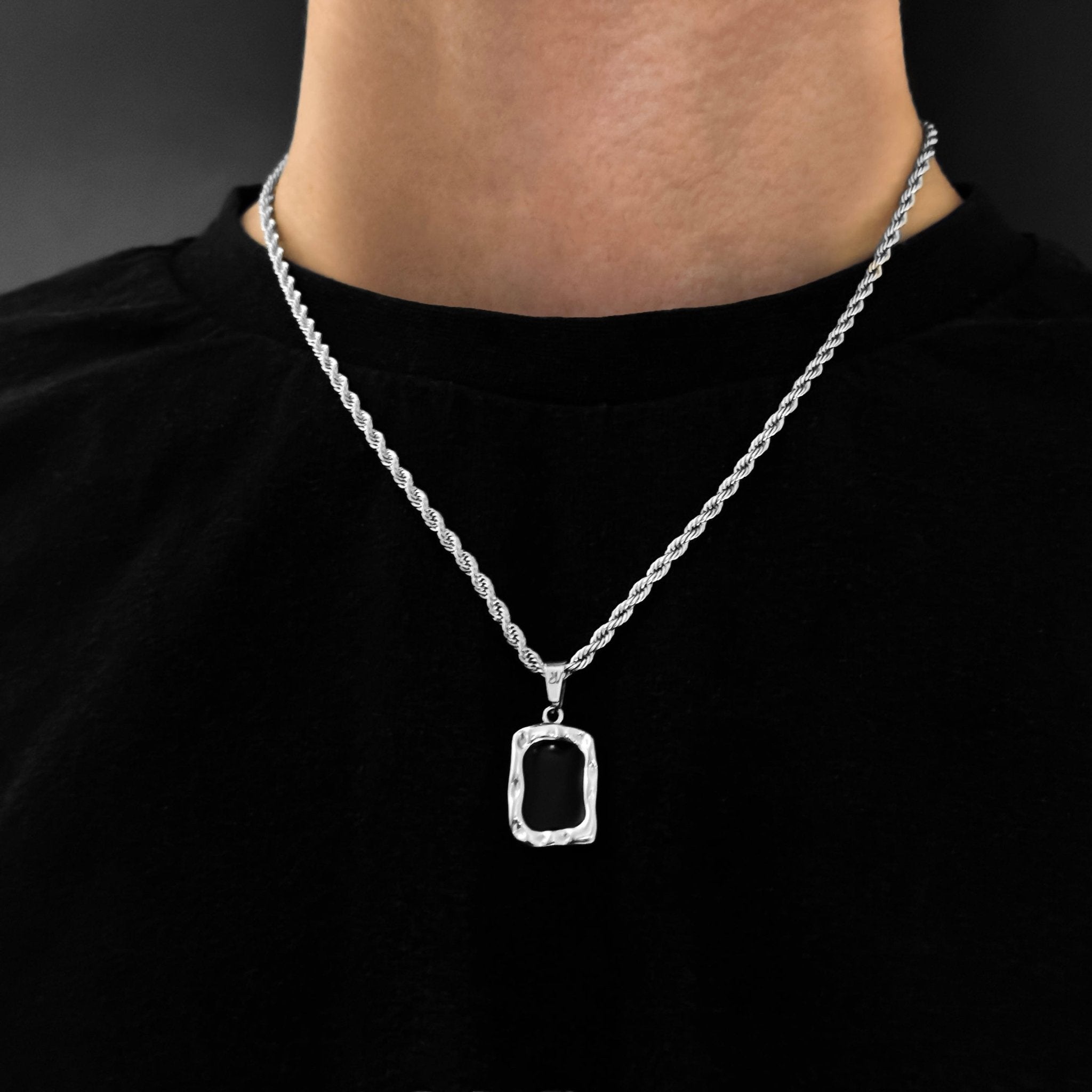 Onyx Rope Kette - Silber (3mm) - Ketten mit Anhänger - 50cm / 20'' - JVillion®