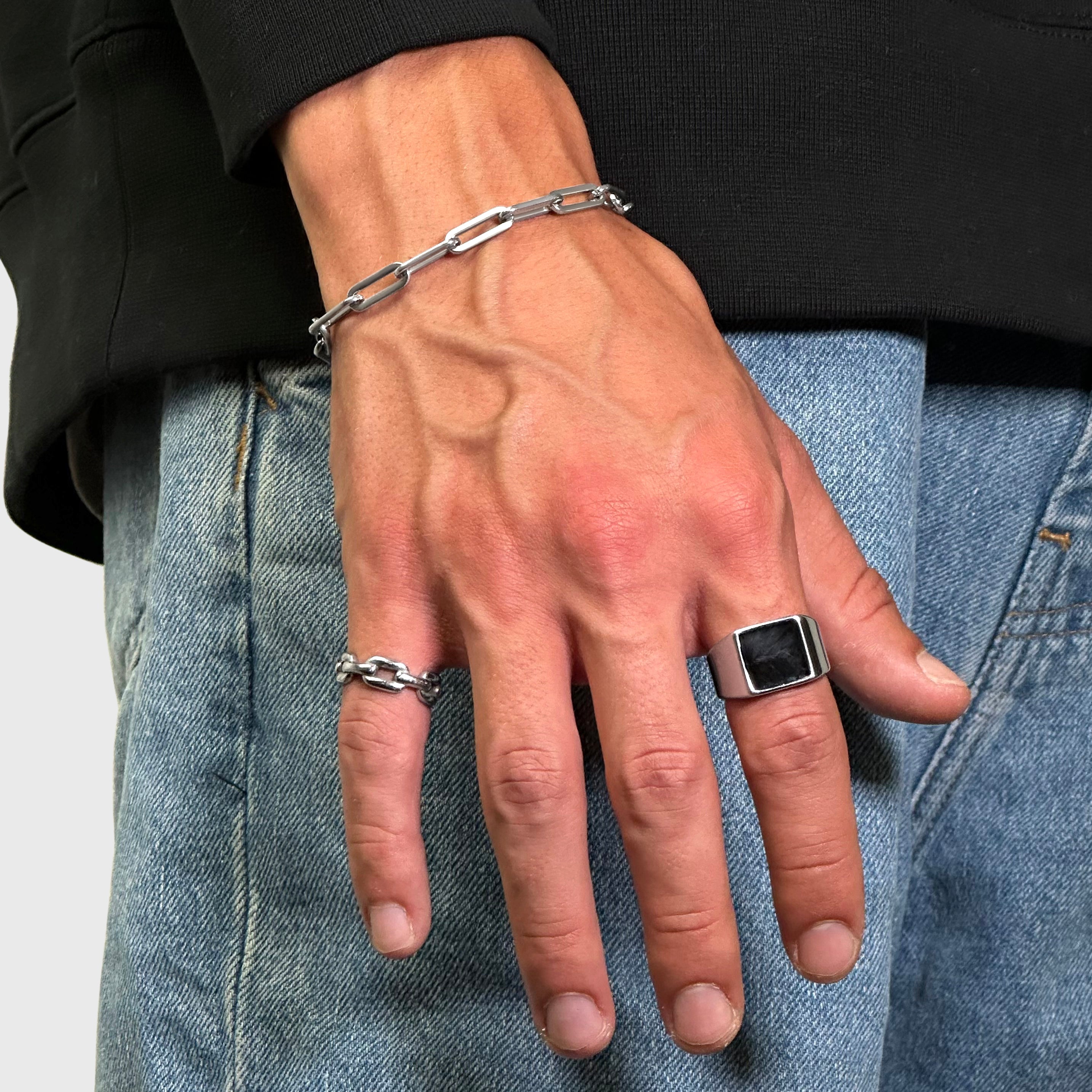 Paperclip Armband - Silber - Armbänder - 16.5cm - JVillion®