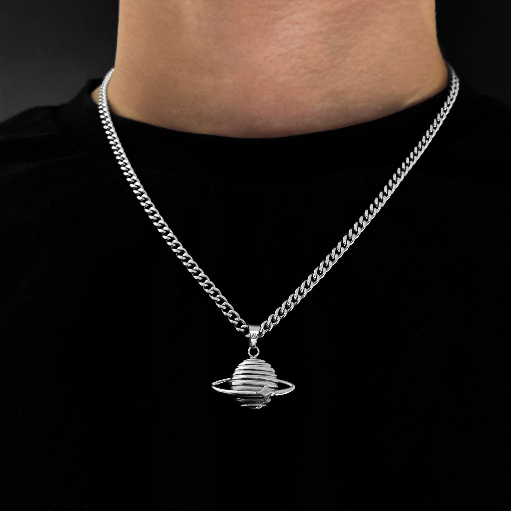 Planet Cuban Kette - Silber (4mm) - Ketten mit Anhänger - 50cm / 20'' - JVillion®