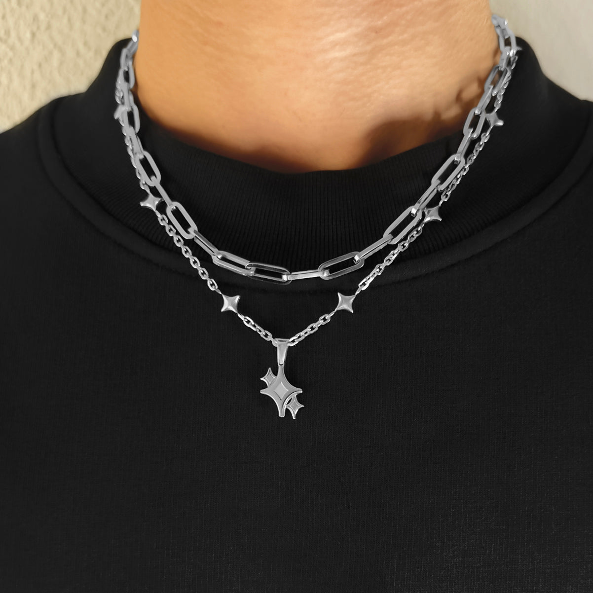 Silber star Anhänger Kette – elegant celestial fashion piece