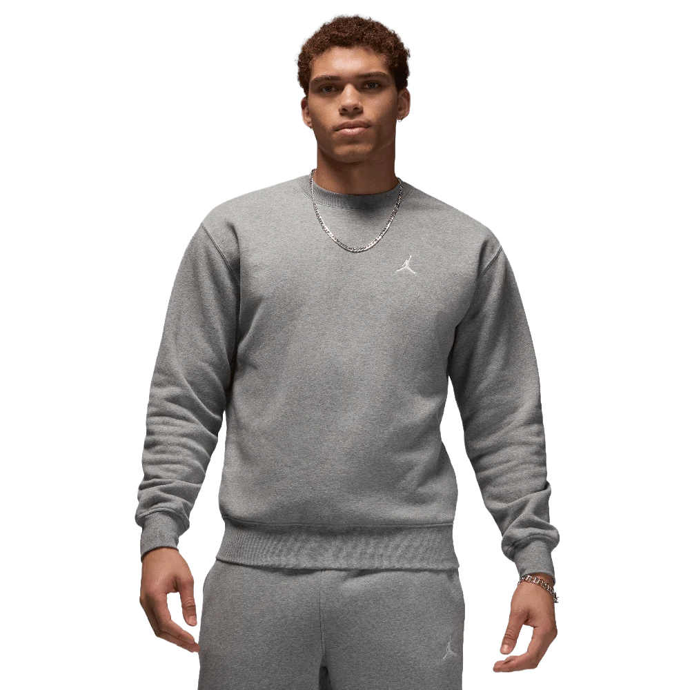 Jordan Brooklyn Fleece Men's Crew-Neck Sweatshirt Carbon Heather/White