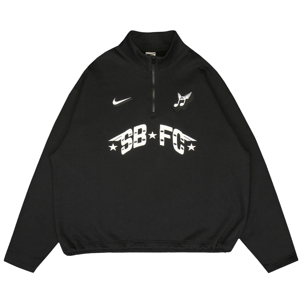 Nike Zip Fleece Crew-Neck Sweatshirt Club 58 'Black'