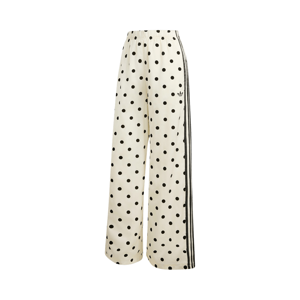 Adidas Satin Polka Dots Wide Leg Pants Off White