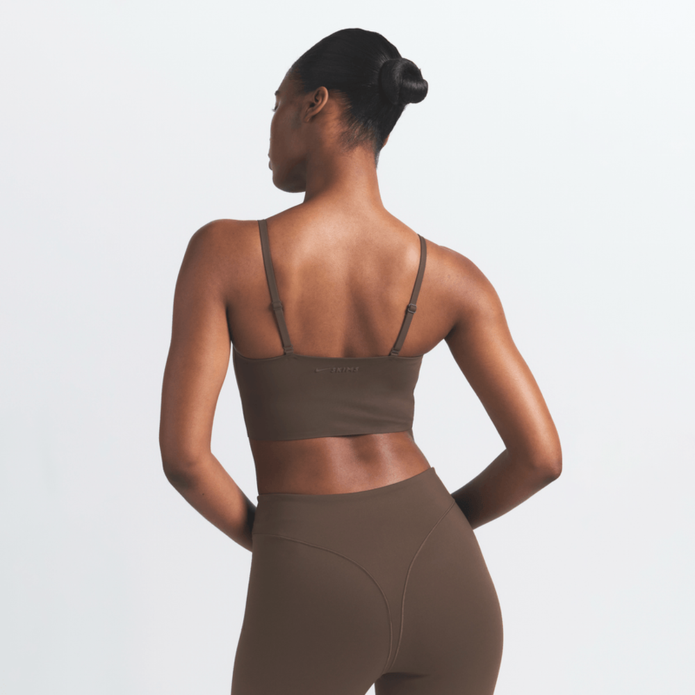 NikeSKIMS Matte Women's Cami Longline Bra NSKM Dark Sepia/NSKM Dark Sepia