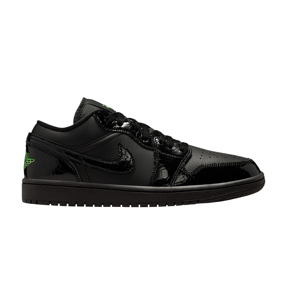 Jordan 1 Low SE Black Croc Scream Green (Women's)