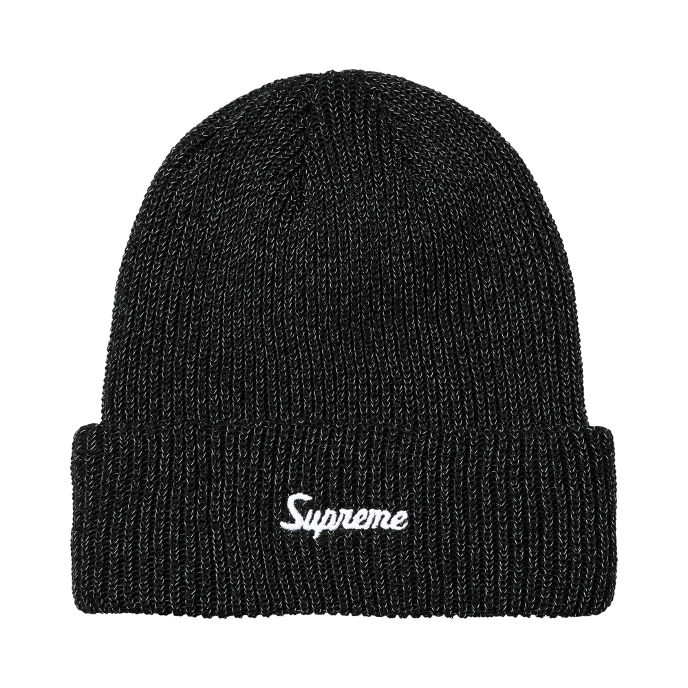 Supreme Loose Gauge Beanie 'Black Reflective'
