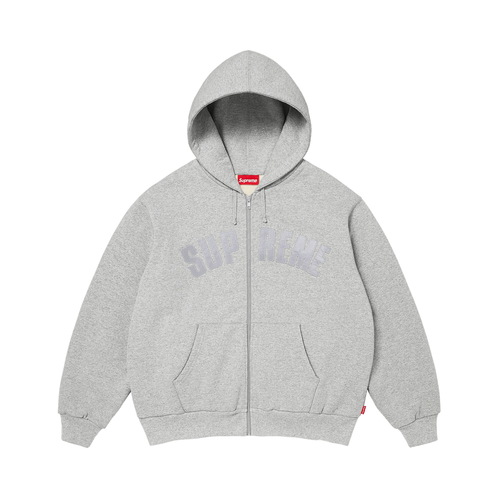Supreme Arc Thermal Lined Zip Up Hooded Sweatshirt 'Heather Grey'