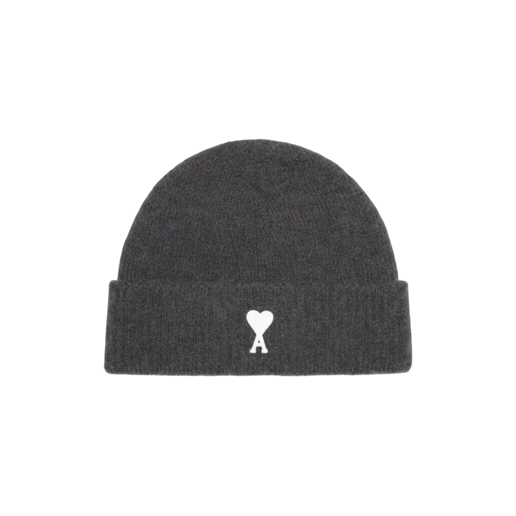 Ami Paris Cashmere Beanie Grey