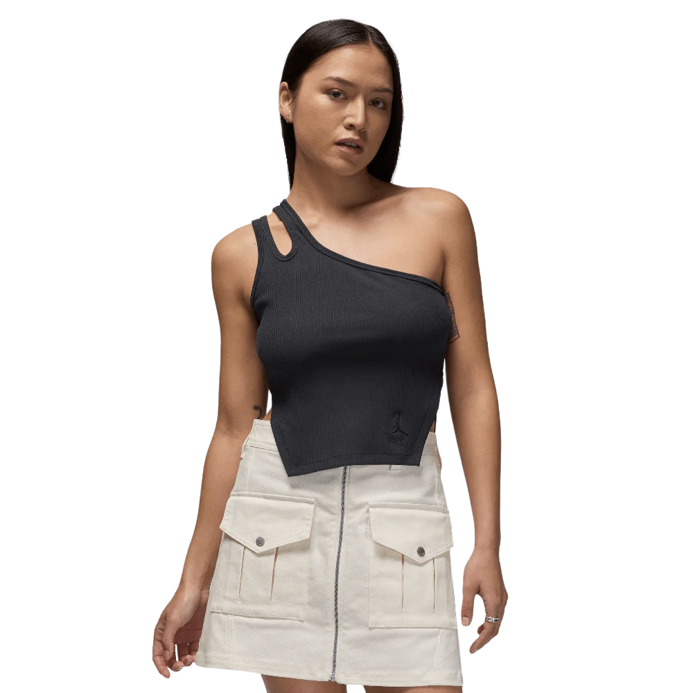 Jordan Women's Asymmetrical Ribbed Tank Off Noir