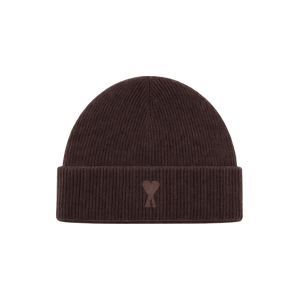Ami Paris Cashmere Beanie Dark Coffee