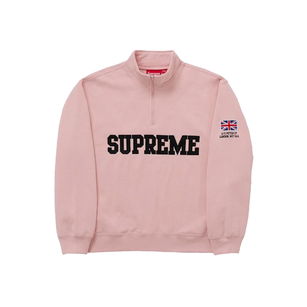 Supreme Shop Flag Half Zip Pullover Peach