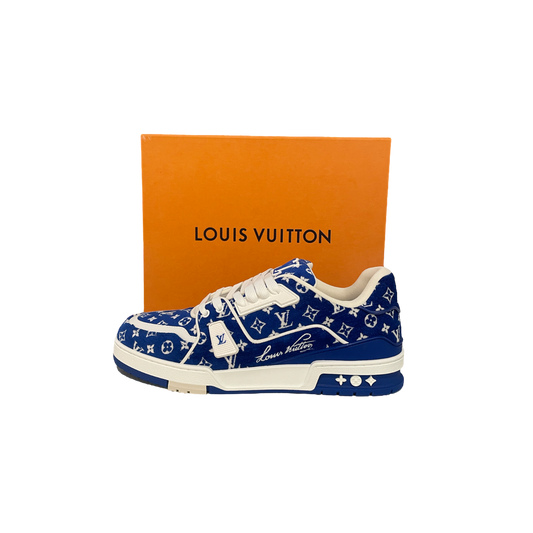Louis Vuitton Trainer Blue Monogram Textile - Store Exclusive