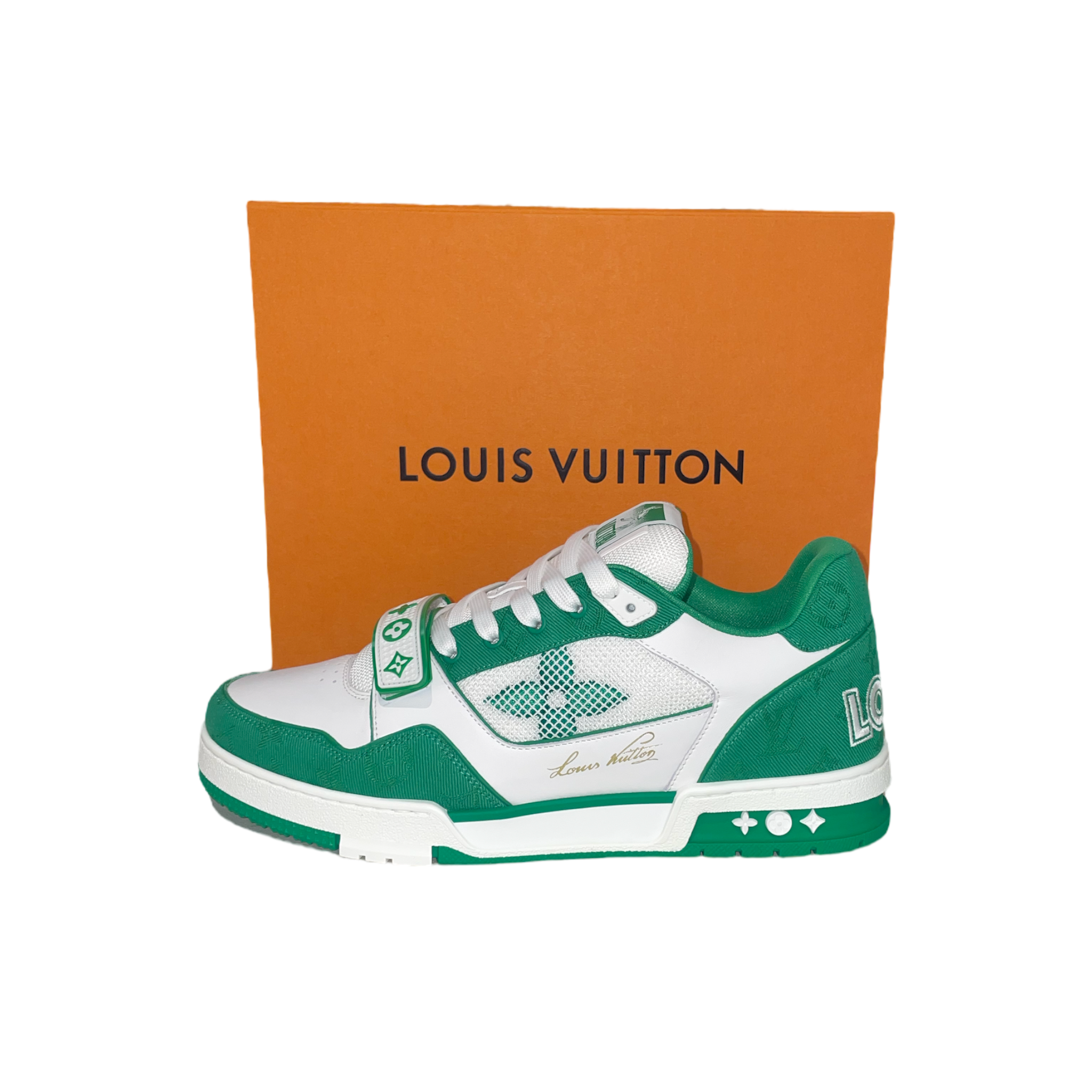 Louis Vuitton Trainer Green Monogram Denim