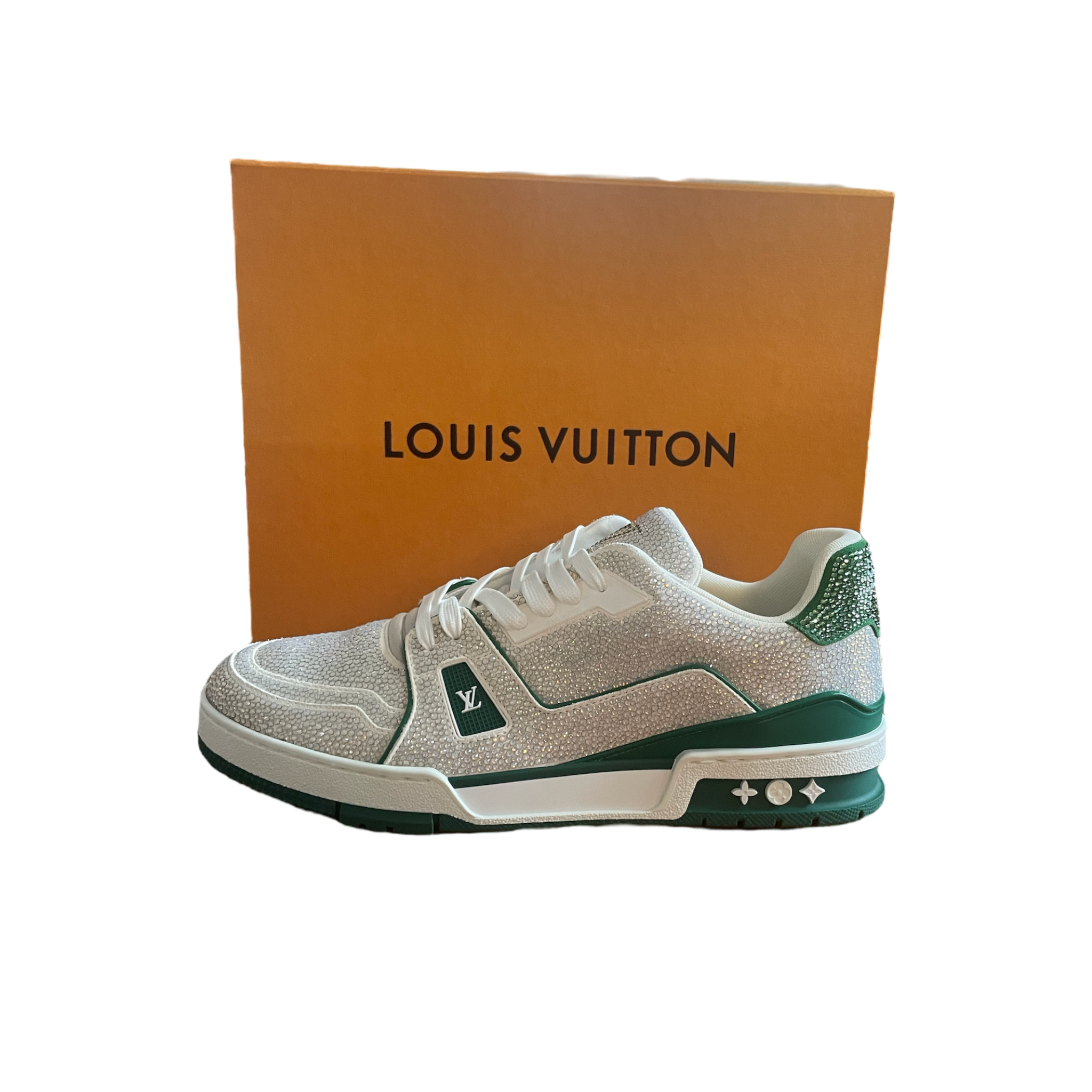 Louis Vuitton Trainer Green Strass