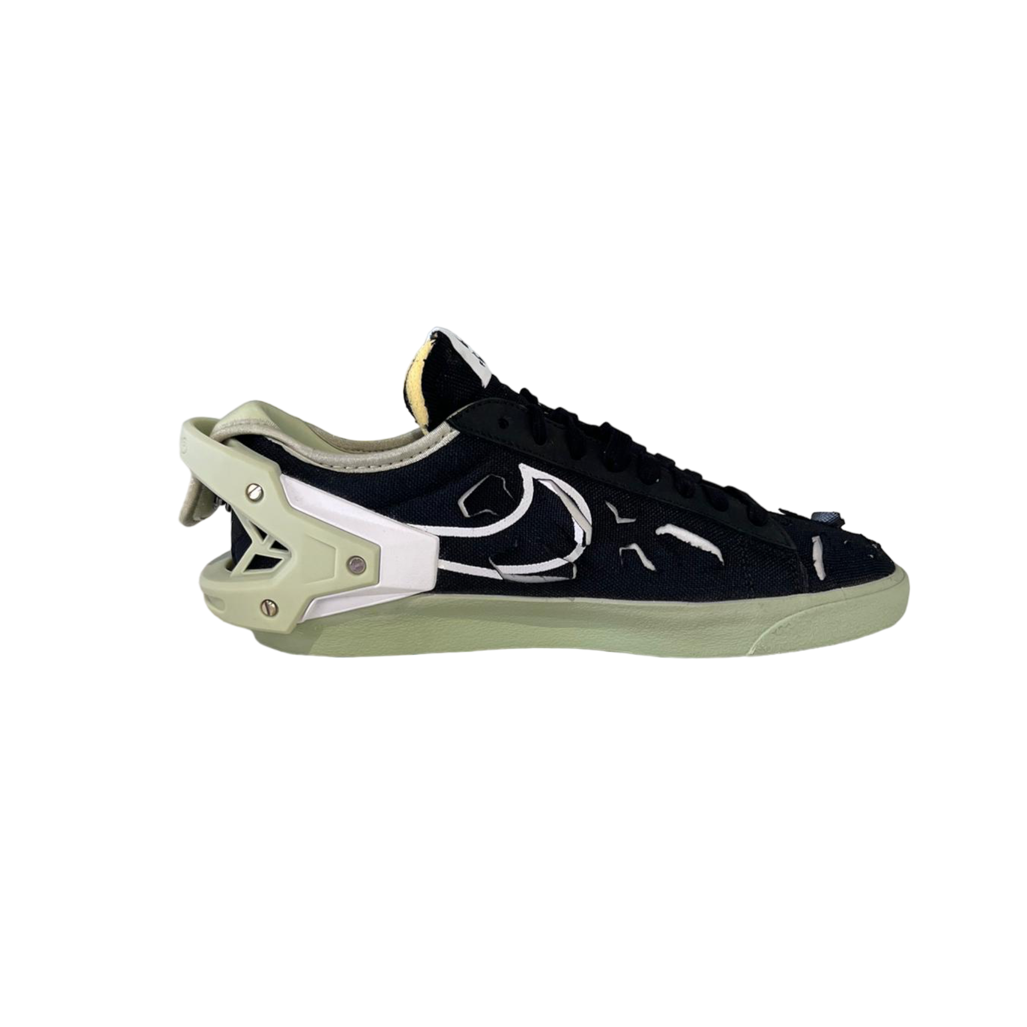 Nike Blazer low Acronym Black Olive Aura Left inner side