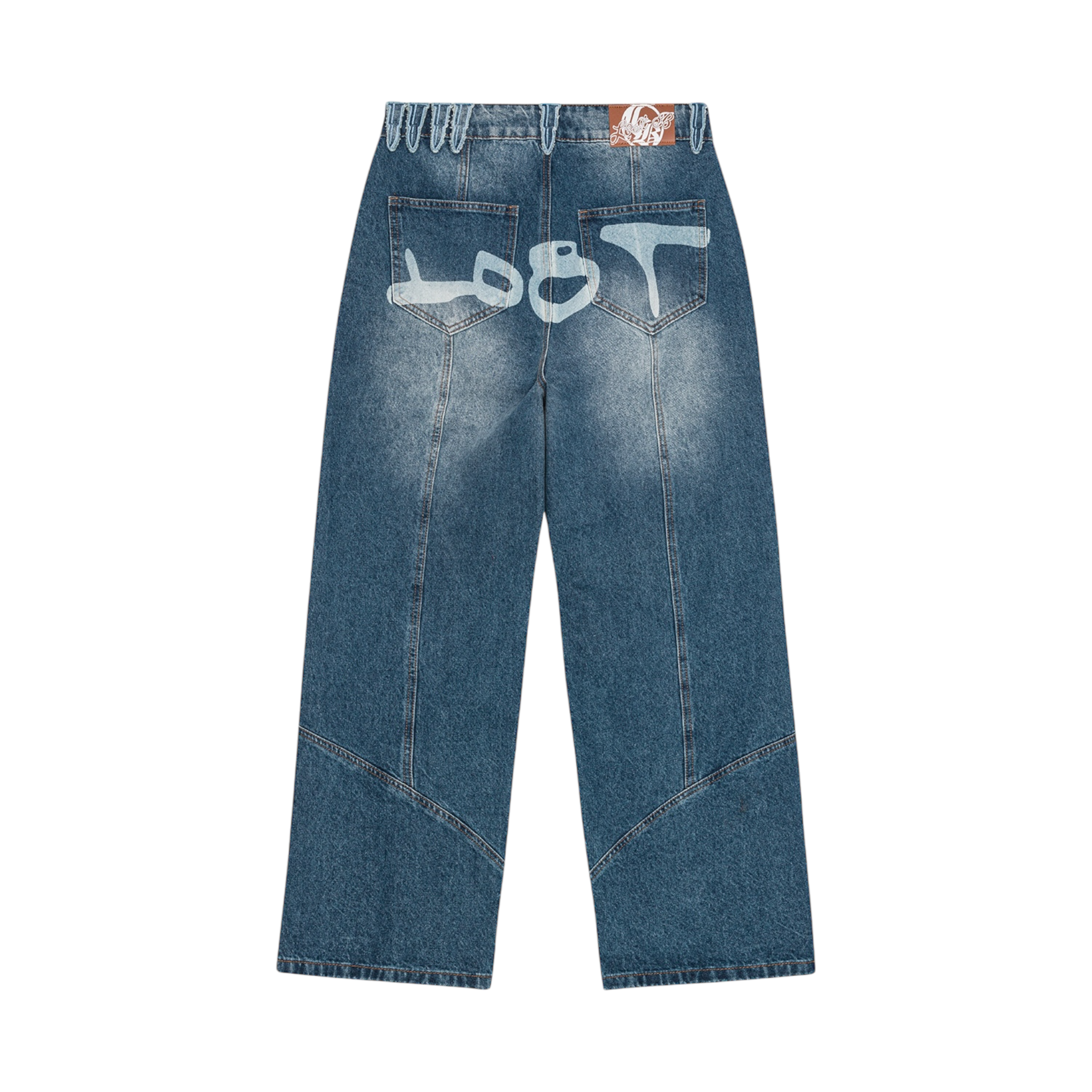 OUTERSEAM LOGO JEANS - STONEWASHED BLUE