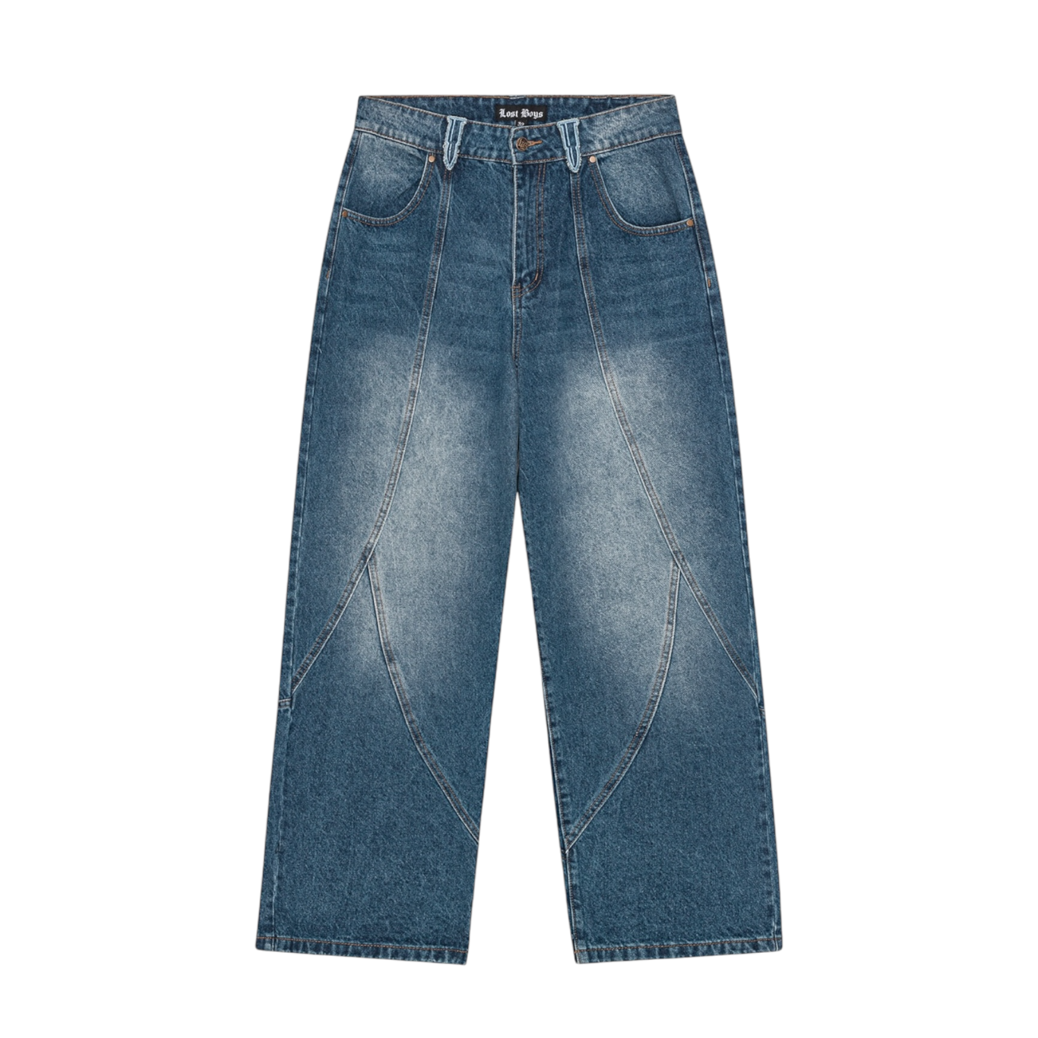 OUTERSEAM LOGO JEANS - STONEWASHED BLUE