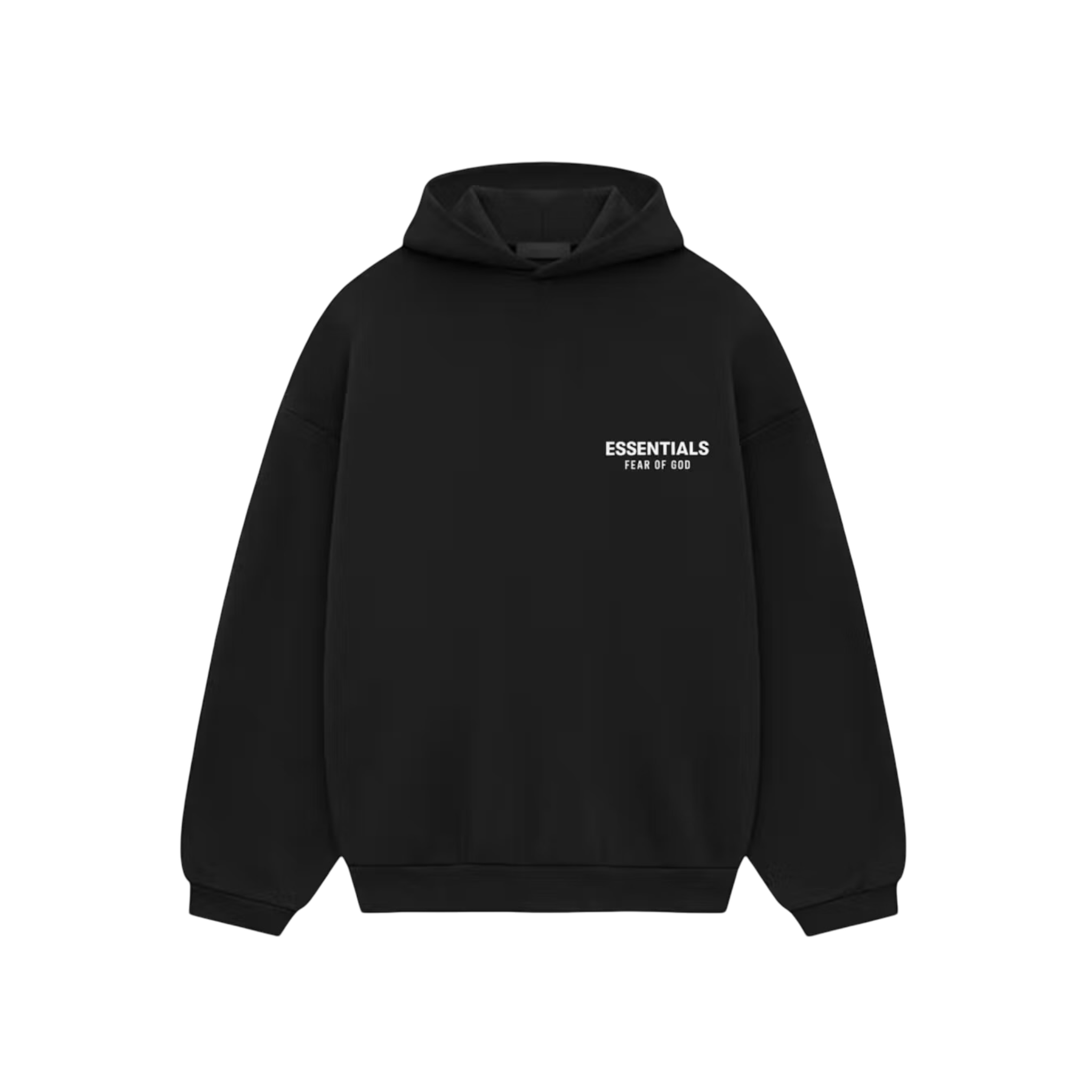 Fear of God Essentials Hoodie Black/White Fleece