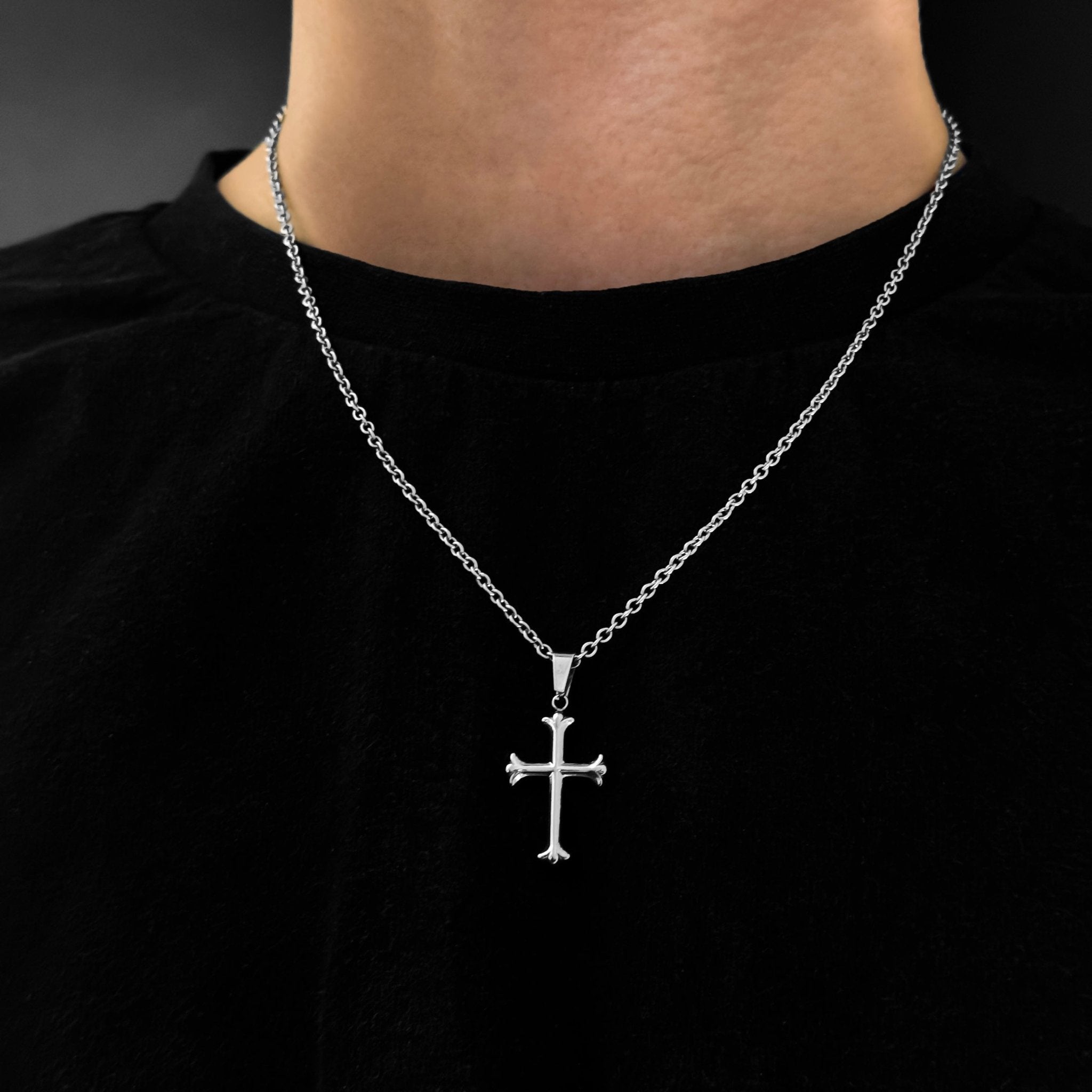 Cross Rolo Kette - Silber (2mm) - Ketten mit Anhänger - 50cm / 20'' - JVillion®