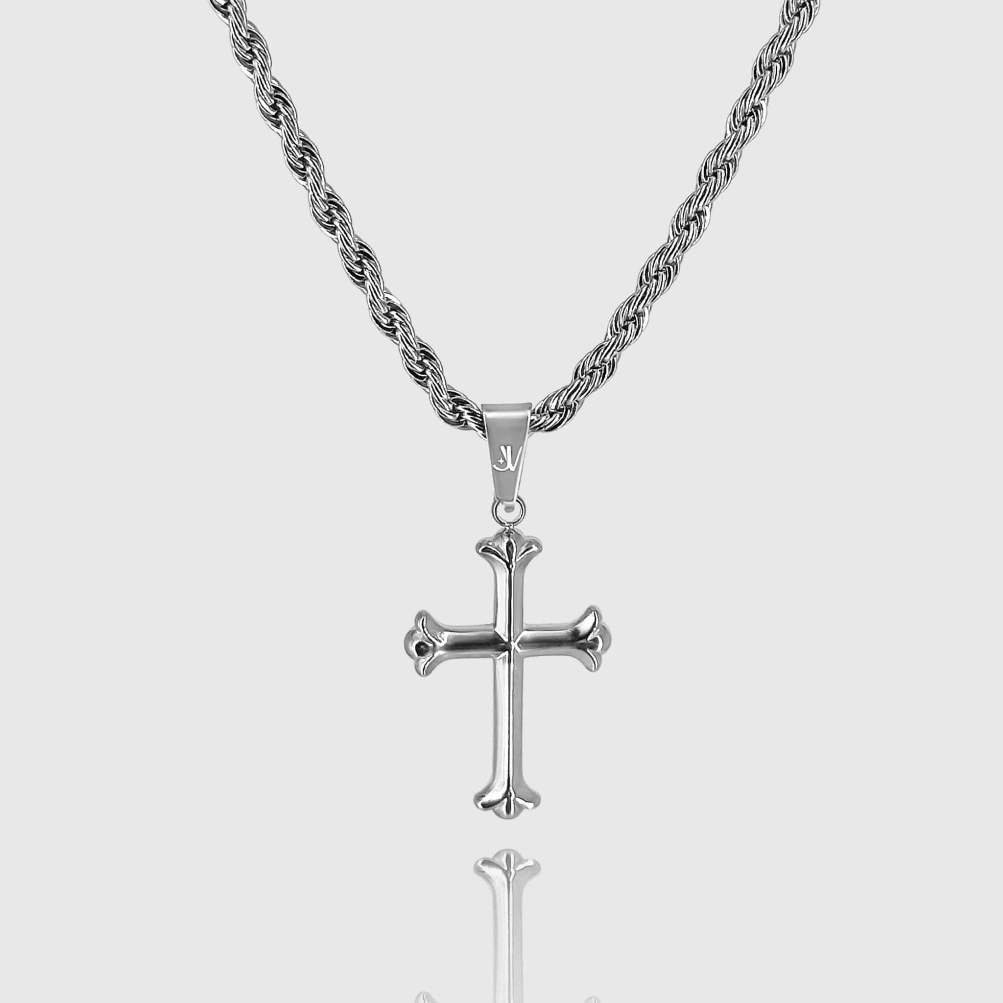 Cross Rope Kette - Silber (3mm) - Ketten mit Anhänger - 50cm / 20'' - JVillion®