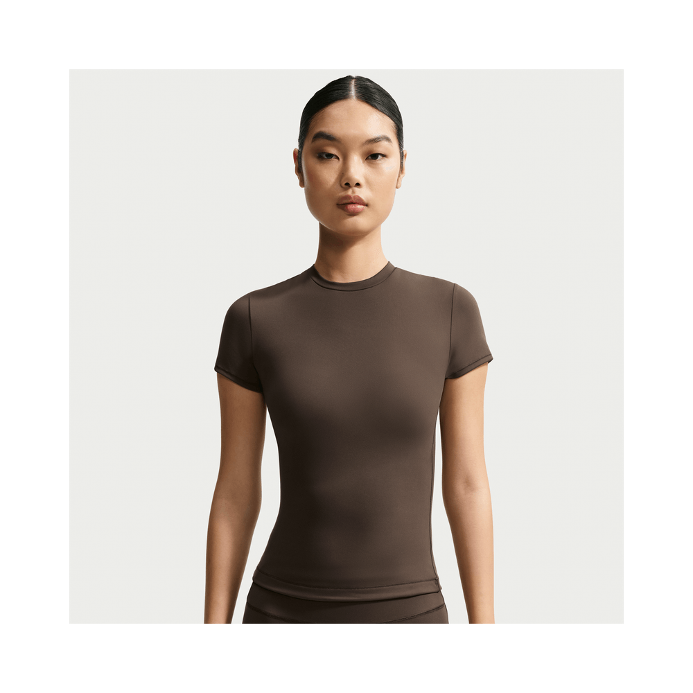 NikeSKIMS Matte Women's Padded Baby T-Shirt NSKM Dark Sepia/NSKM Dark Sepia