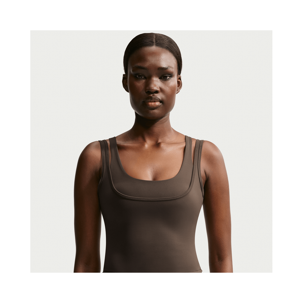 NikeSKIMS Matte Women's Double-Strap Scoop Tank Top NSKM Dark Sepia/NSKM Dark Sepia