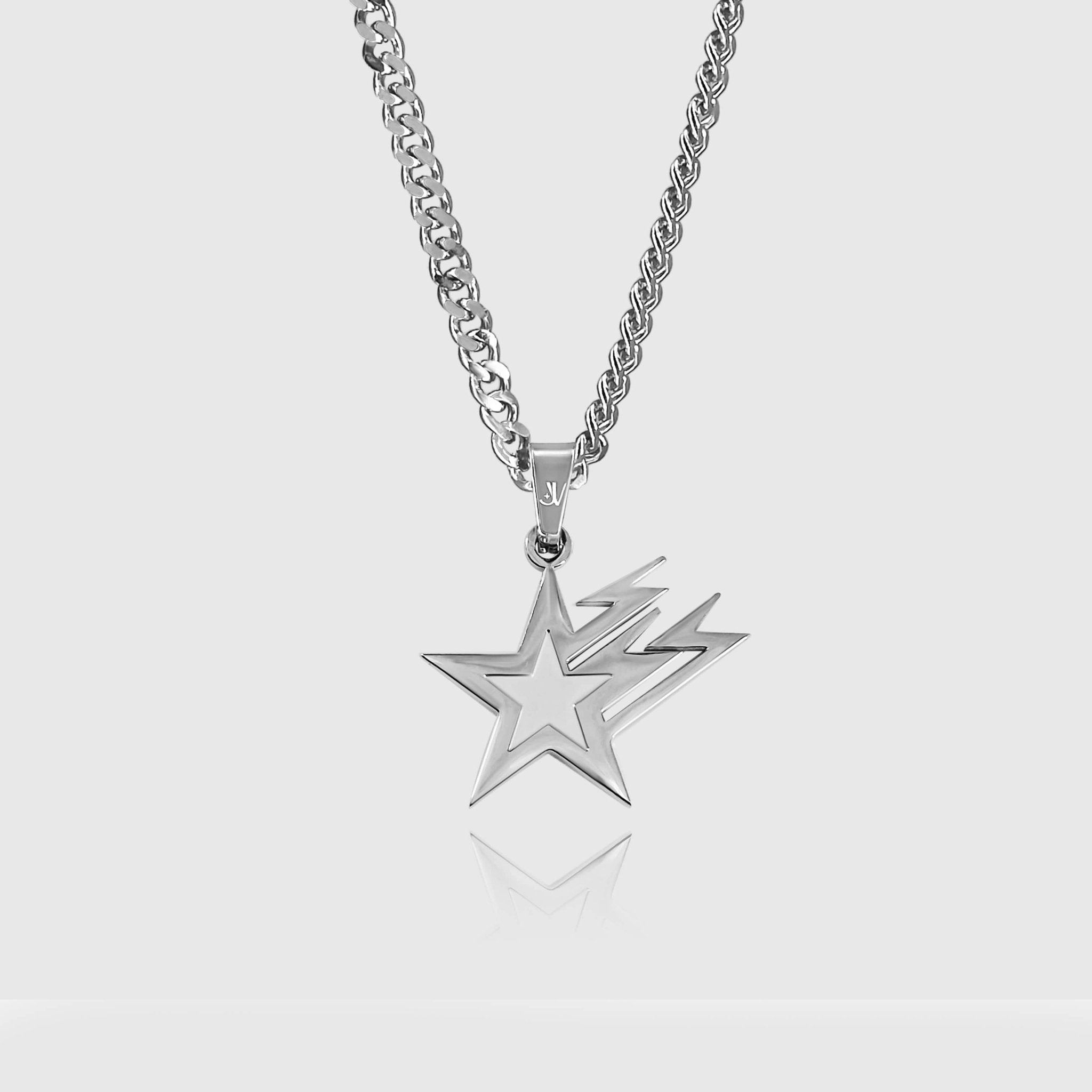 Galaxy Star Cuban Kette - Silber (4mm) - Ketten mit Anhänger - 50cm / 20'' - JVillion®