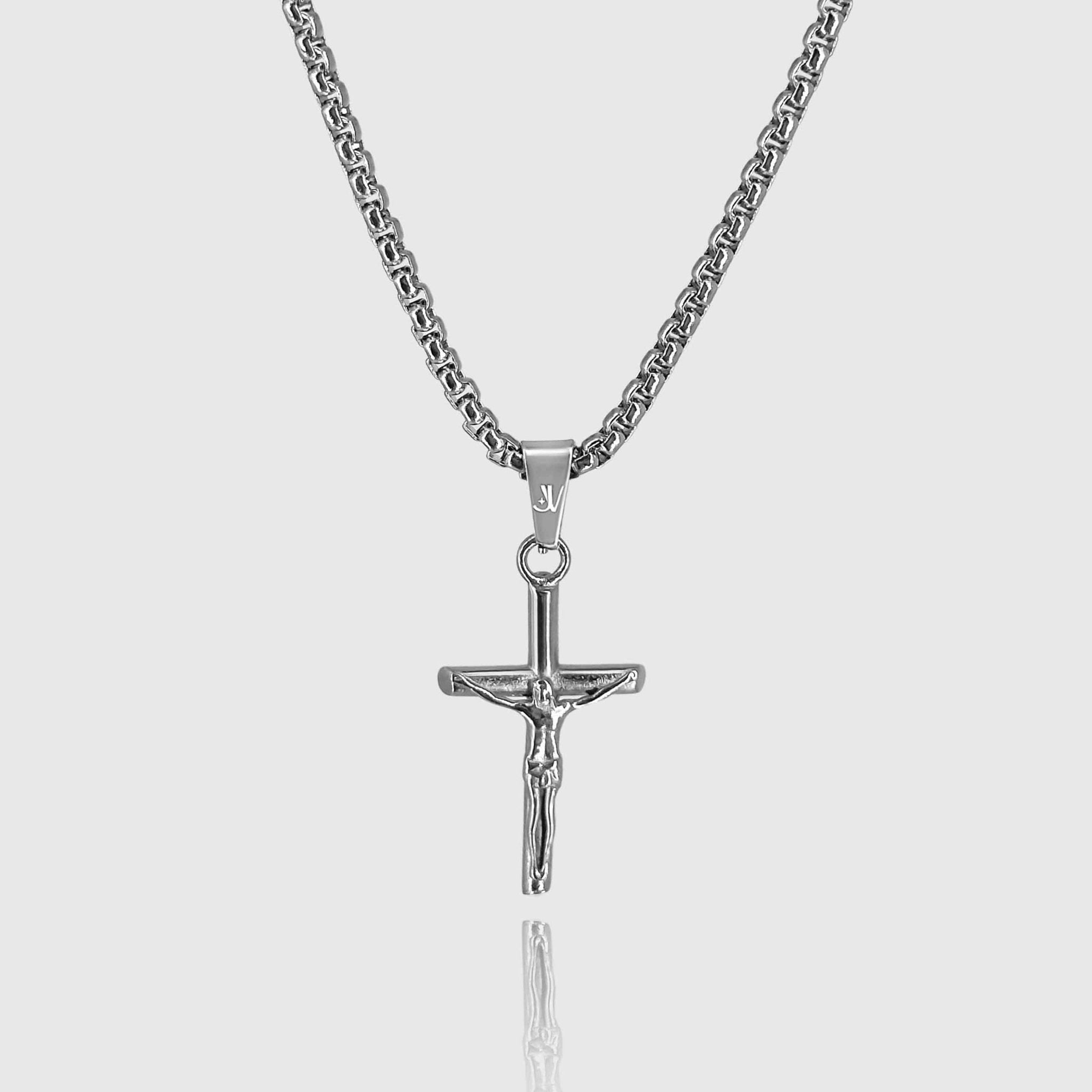 Jesus Cross Box Kette - Silber (2,5mm) - Ketten mit Anhänger - 50cm / 20'' - JVillion®