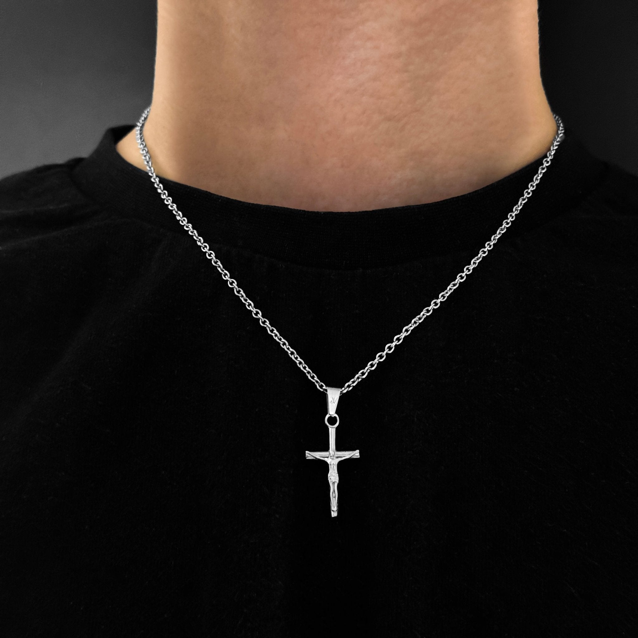 Jesus Rolo Kette - Silber (2mm) - Ketten mit Anhänger - 50cm / 20'' - JVillion®