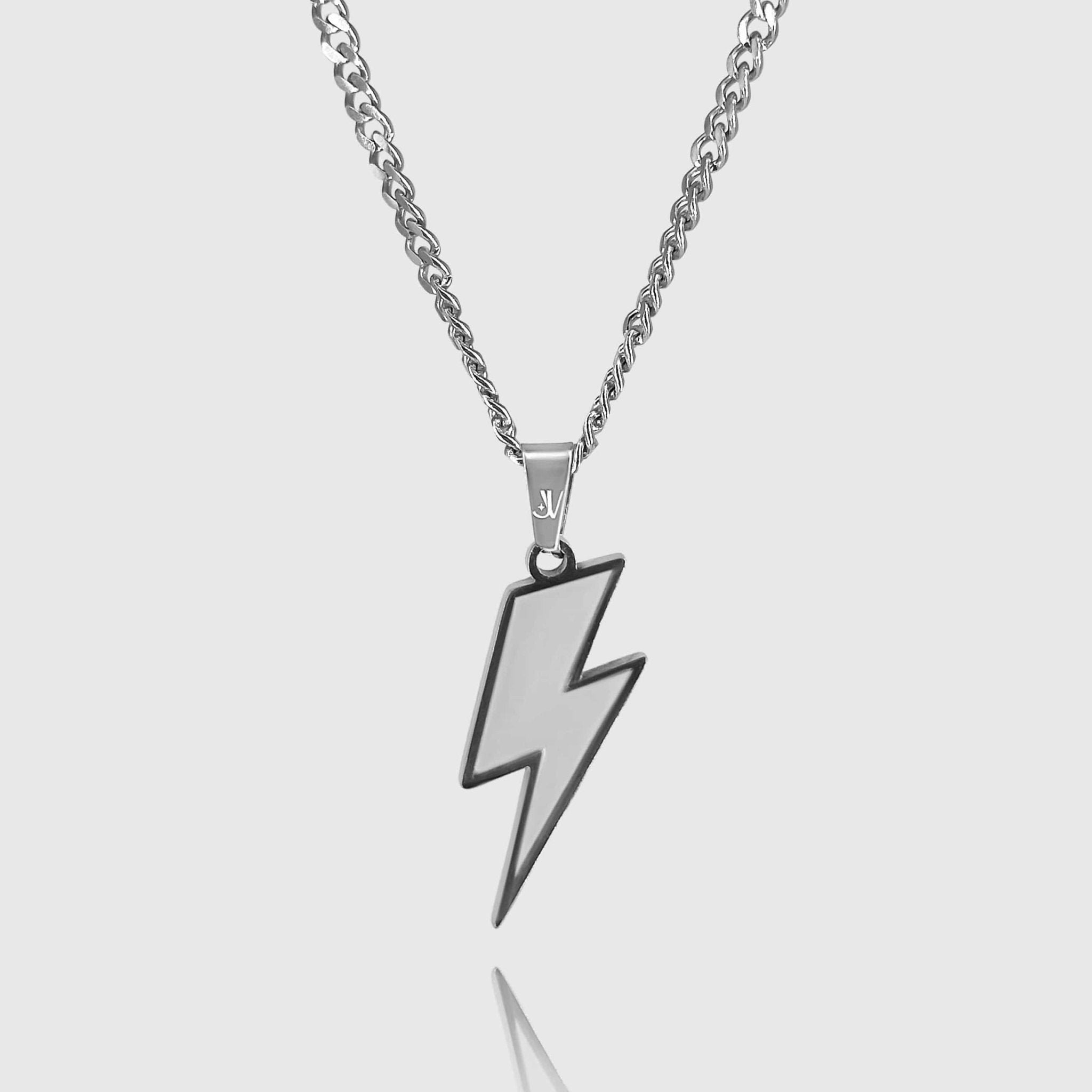 Lightning Cuban Kette - Silber (4mm) - Ketten mit Anhänger - 50cm / 20'' - JVillion®