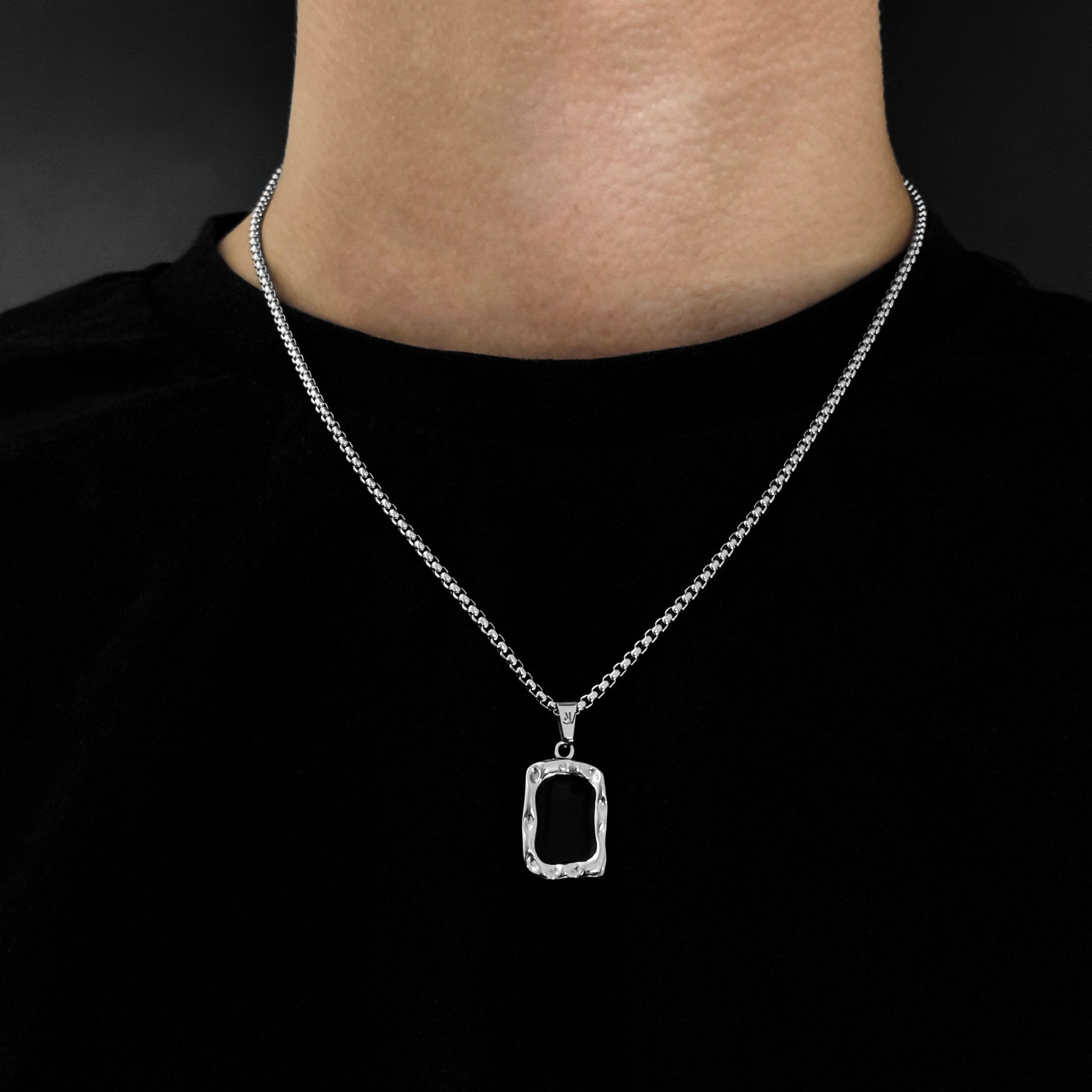 Onyx Box Kette - Silber (2,5mm) - Ketten mit Anhänger - 50cm / 20'' - JVillion®