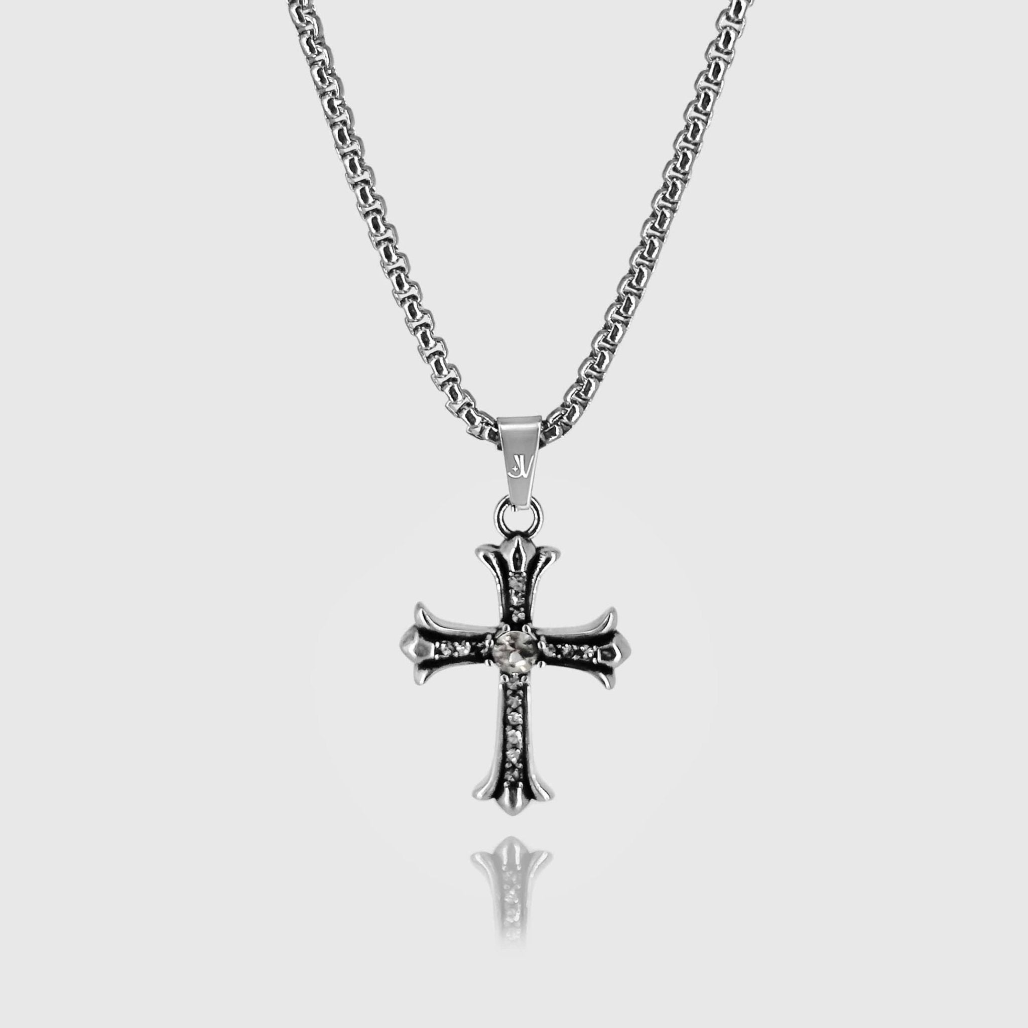 Shiny Cross Box Kette - Silber (2,5mm) - Ketten mit Anhänger - 50cm / 20'' - JVillion®