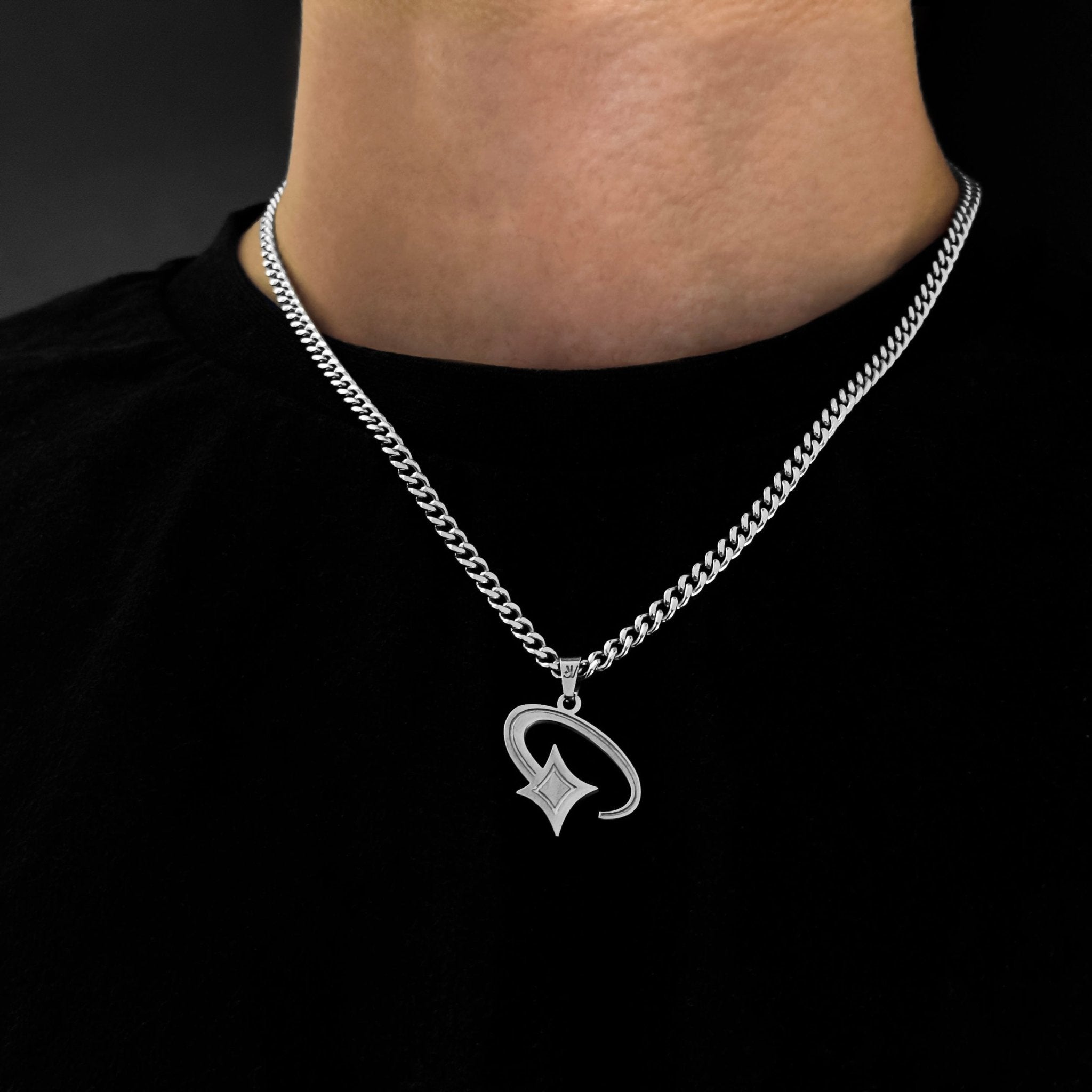 Shooting Star Cuban Kette - Silber (4mm) - Ketten mit Anhänger - 50cm / 20'' - JVillion®