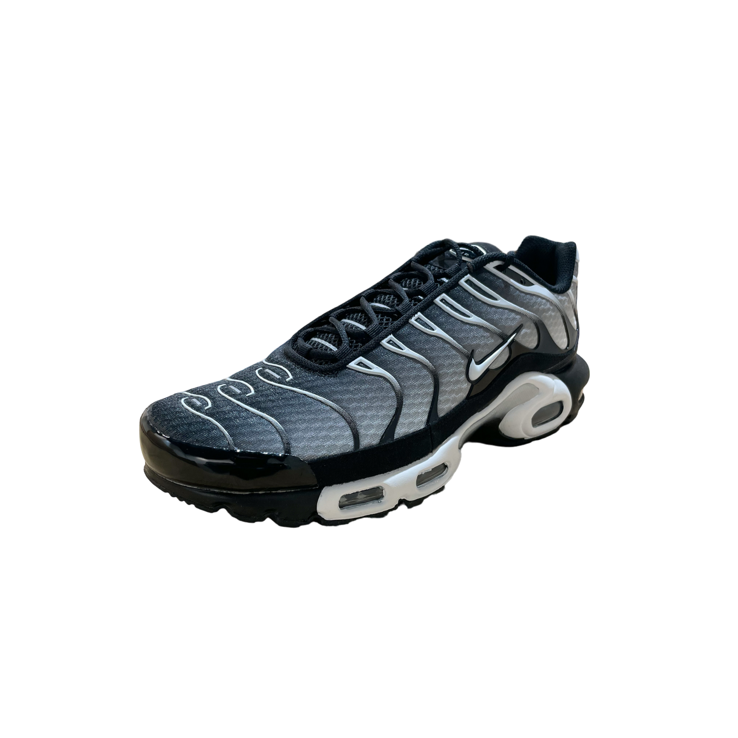 Nike Air Max Plus Black Silver White (B-Grade, Damaged OG Box/Replacement Box branded)