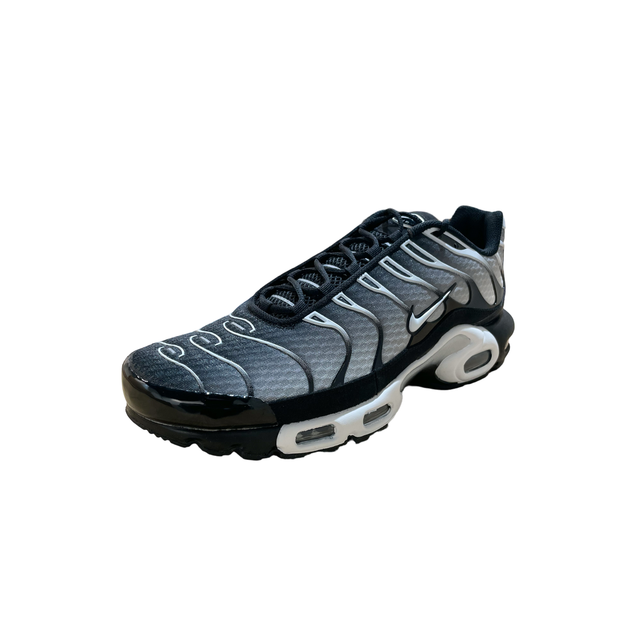 Nike Air Max Plus Black Silver White (B-Grade, Damaged OG Box/Replacement Box branded)