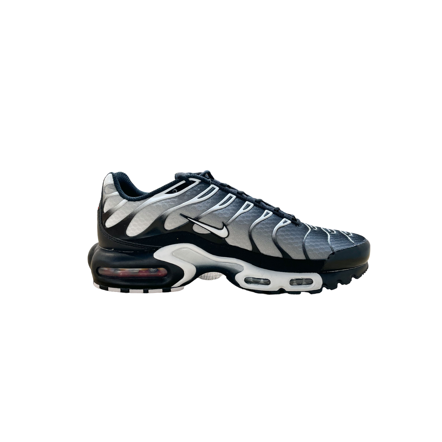 Nike Air Max Plus Black Silver White (B-Grade, Damaged OG Box/Replacement Box branded)